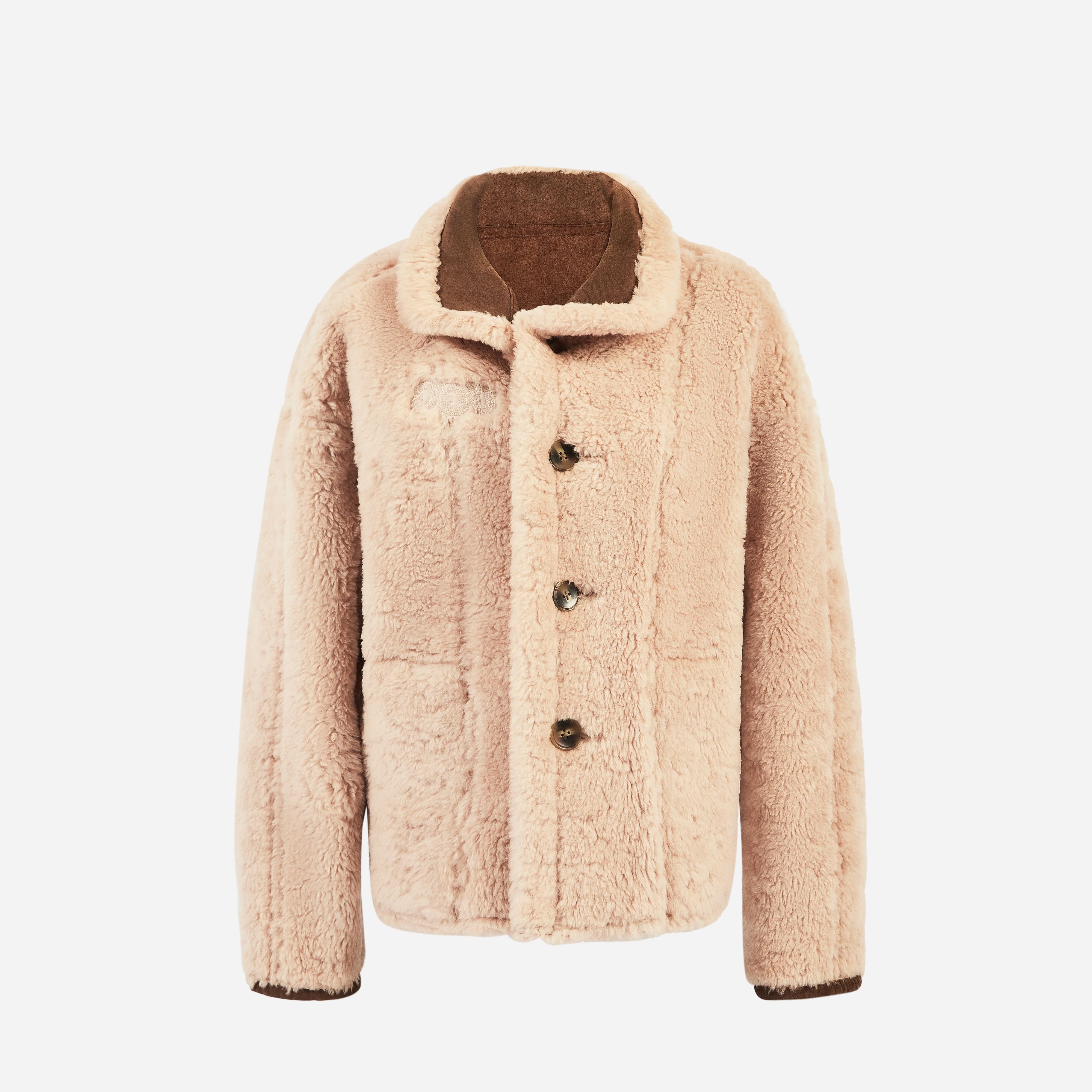 【2色入】UGG Ozlana 26AW Logo Reversible Shearling Coat