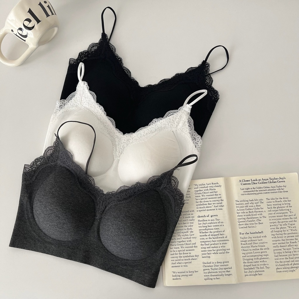 S「FOR GIRLS」穿在裡面的小心機! 超好穿超包覆蕾絲bratop小可愛（3colors）8503