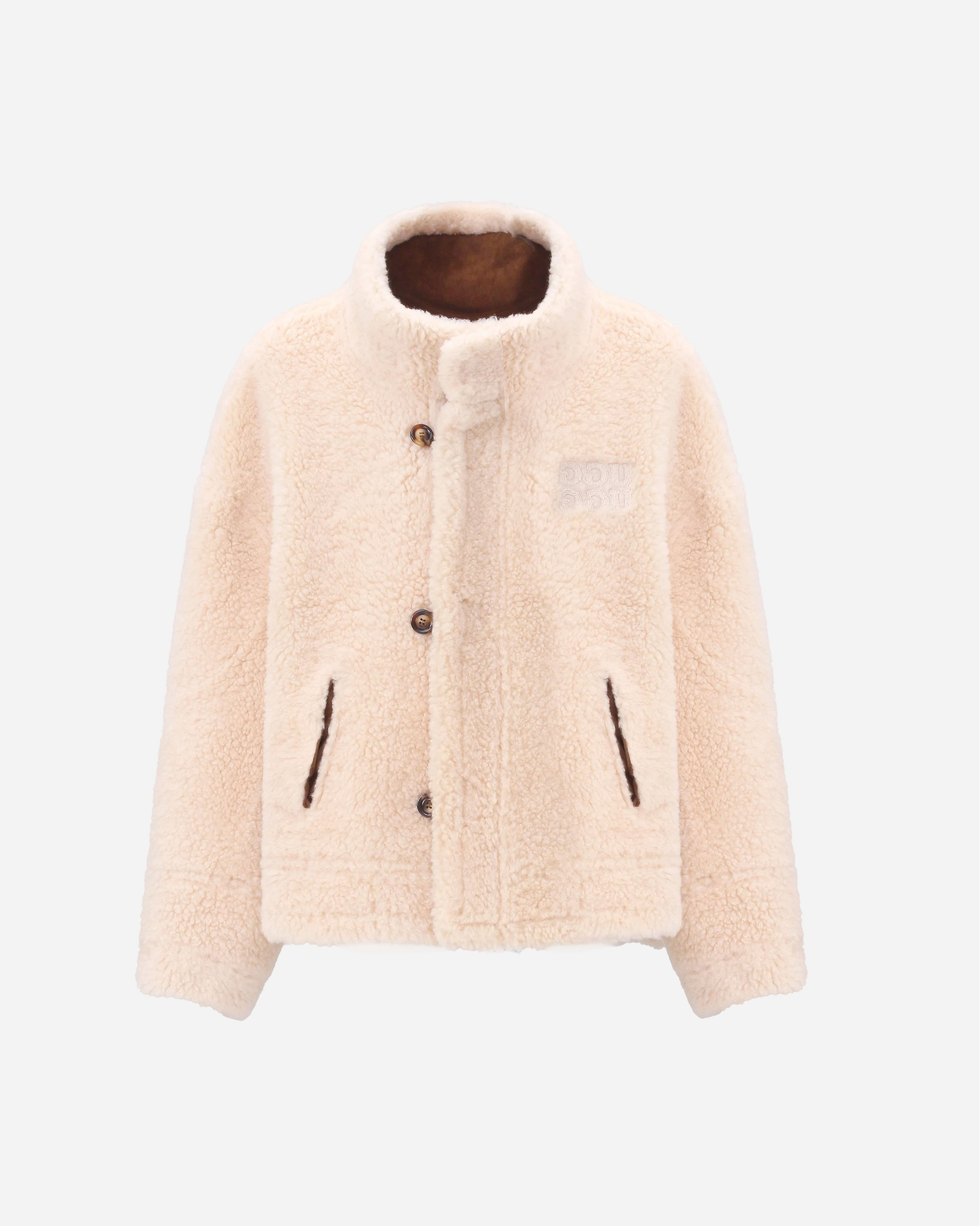【2色入】UGG Ozlana 26AW Double Logo Short Reversible Shearling Jacket