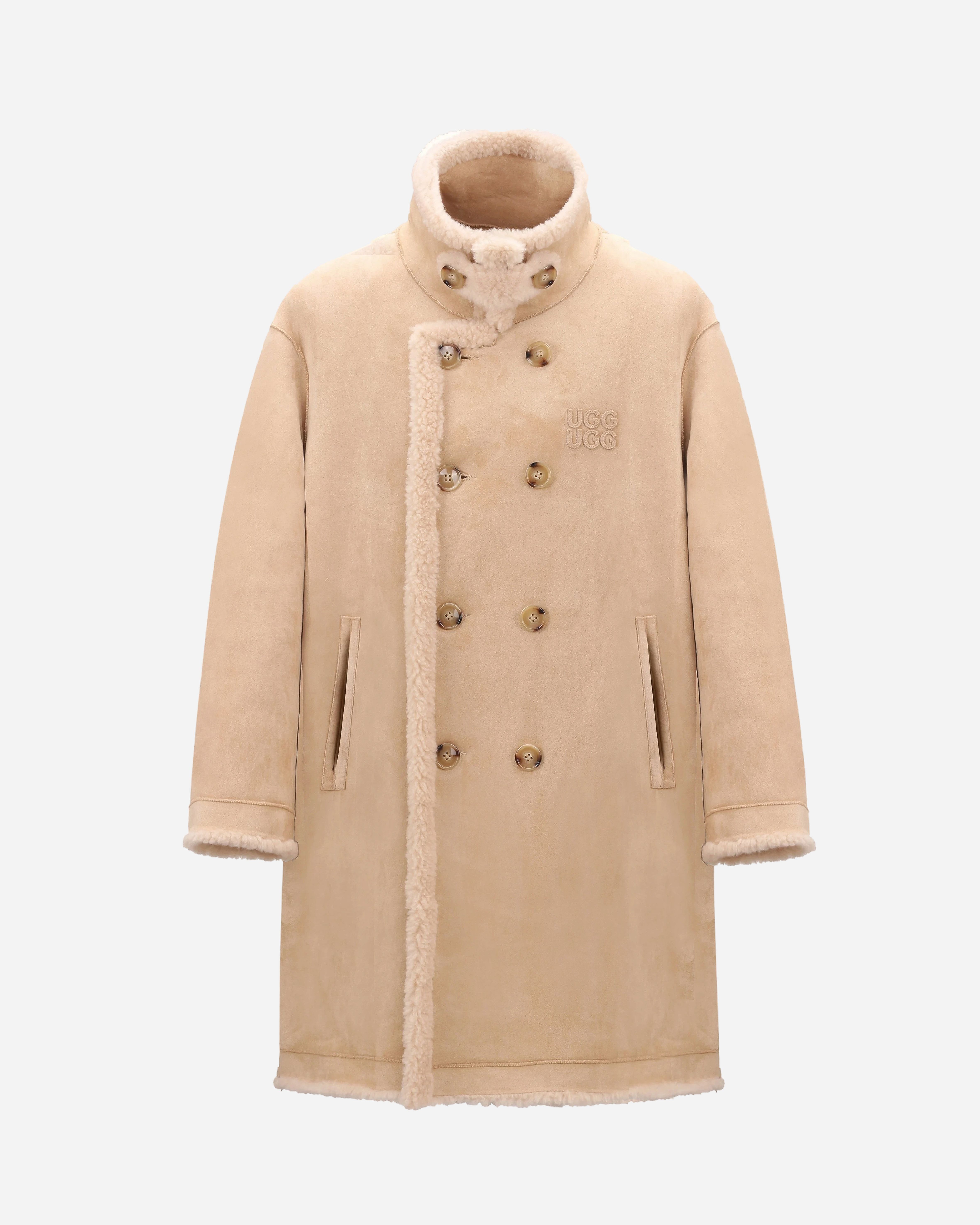 【2色入】UGG Ozlana 26AW Longline Double-Breasted Reversible Shearling Coat