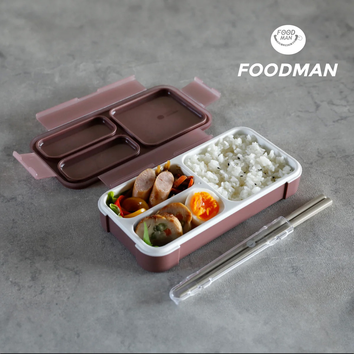 CB JAPAN Foodman 400ml 抗菌薄型分格飯盒