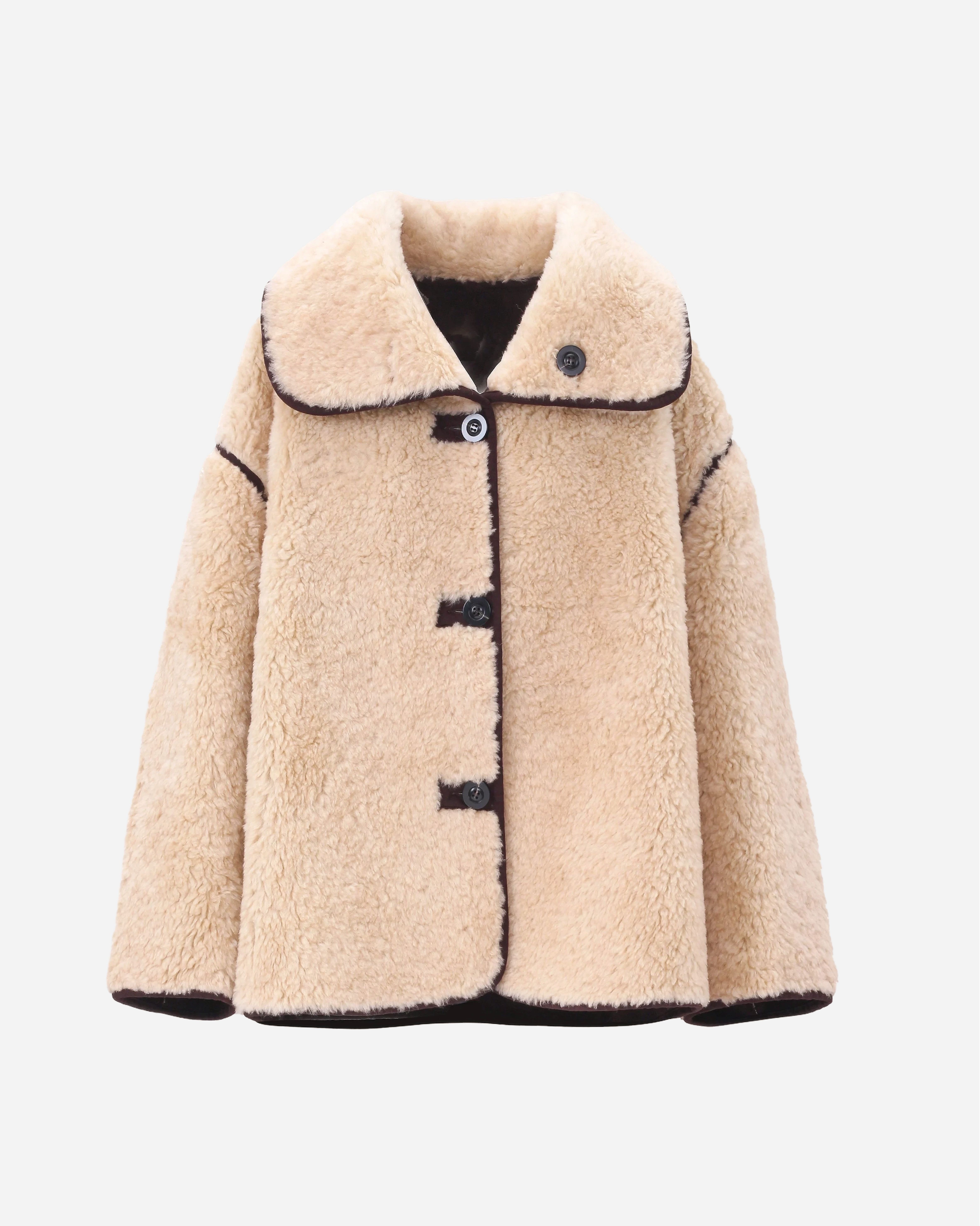 【2色入】UGG Ozlana 26AW Coversized Toggle Reversible Shearling Coat