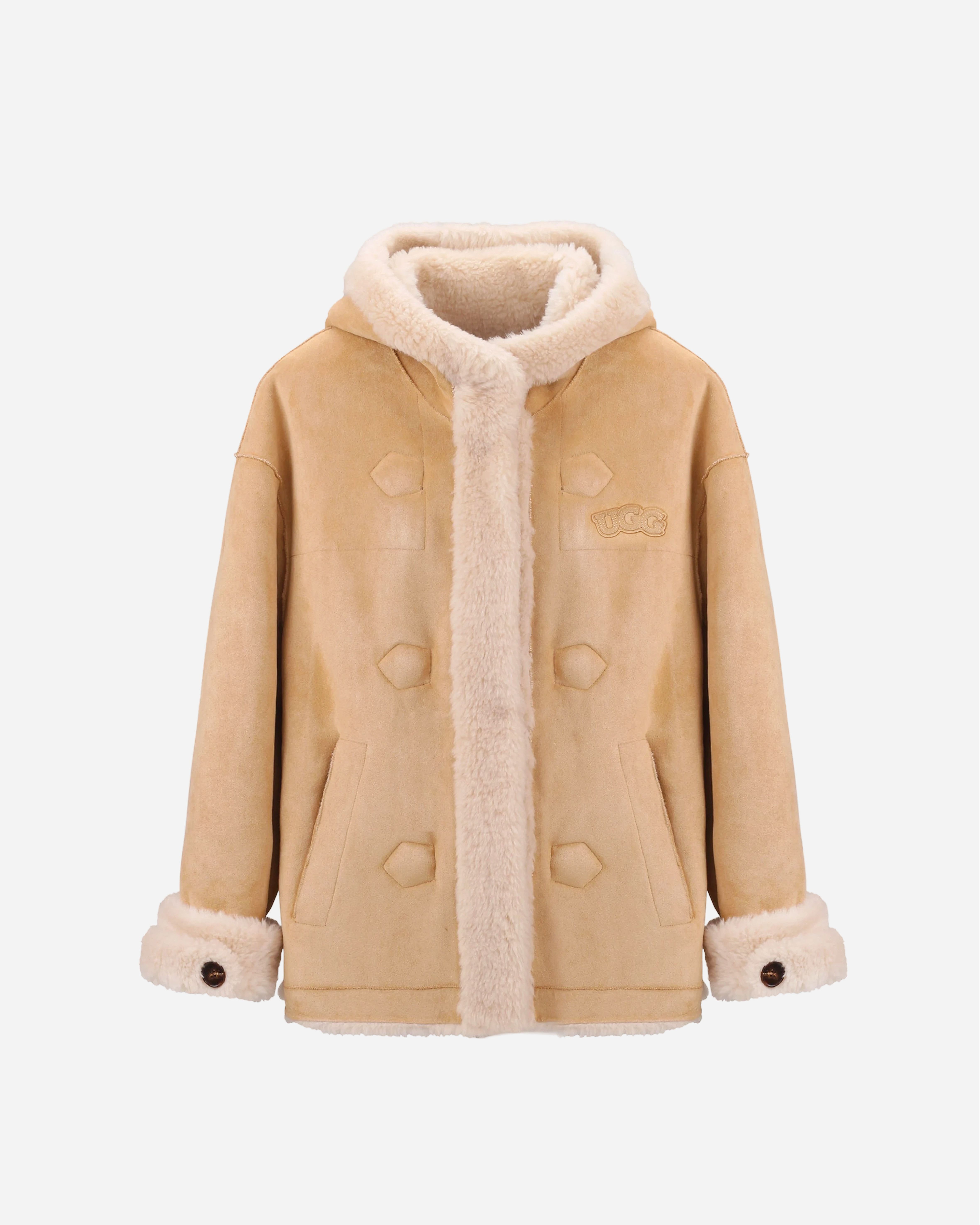 【2色入】UGG Ozlana 26AW Hooded Duffle Reversible Shearling Coat