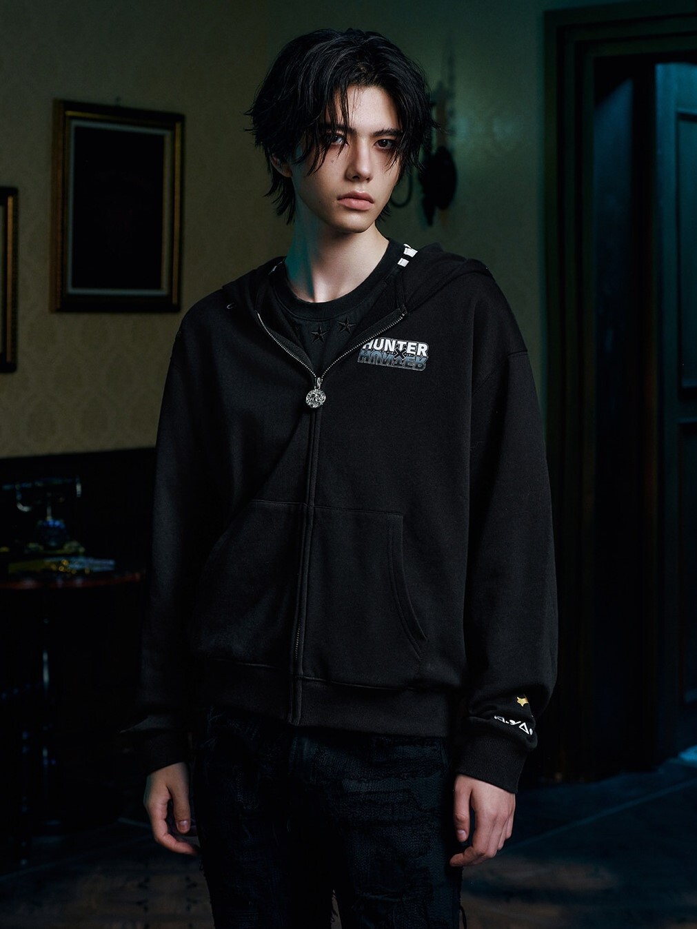MEDM X Hunter × Hunter Collaboration Series: Phantom Troupe - Spider-Man Applique on Back - Hooded Jacket