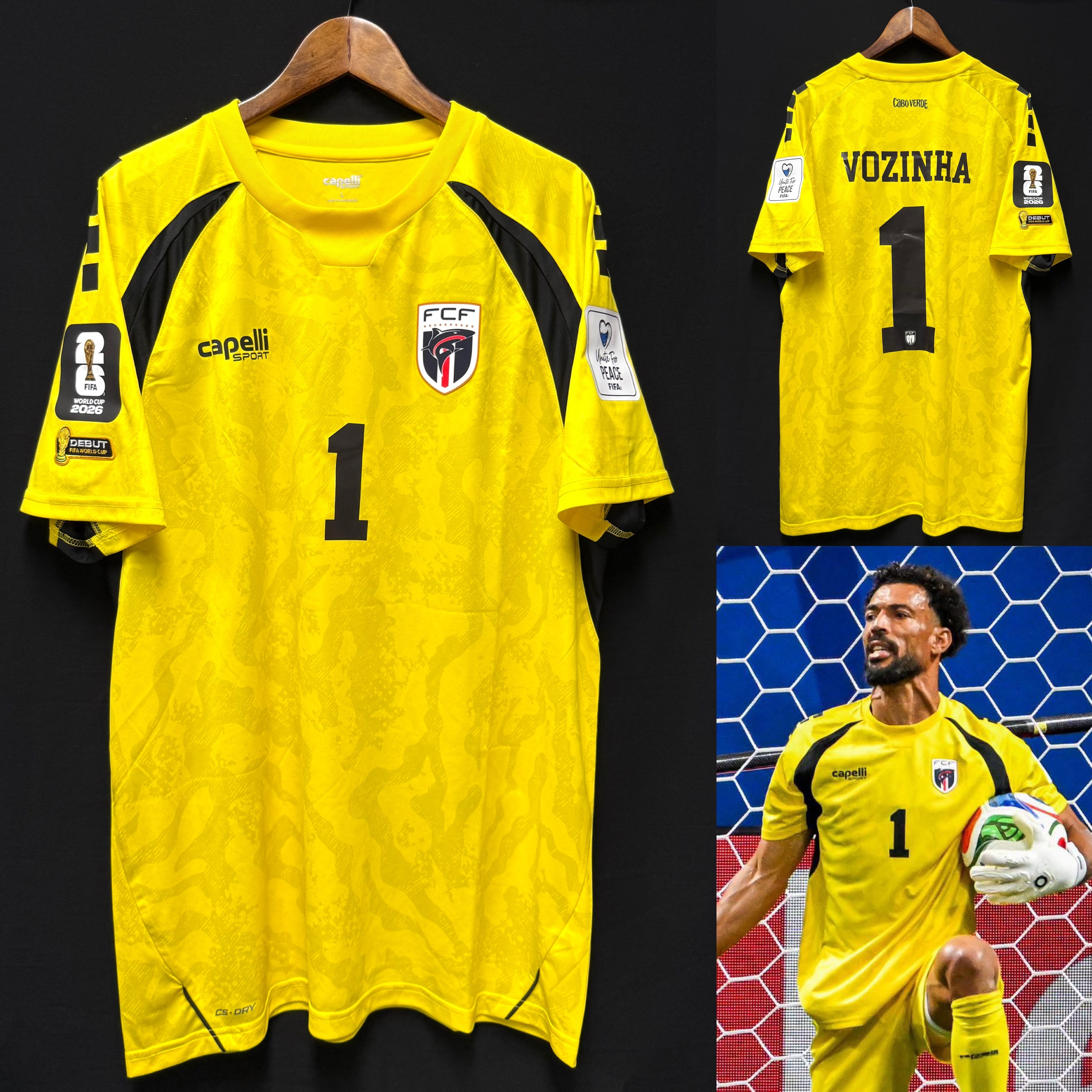(BNWT) Cabo Verde 2026 FIFA World Cup Capelli Goalkeeper Shirt #1 VOZINHA