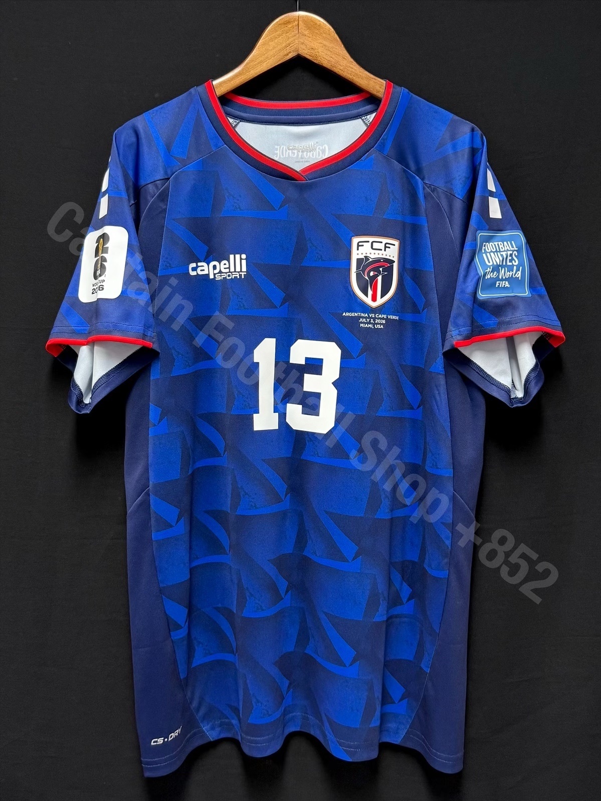 (BNWT) Cabo Verde 2026 FIFA World Cup Capelli Home Shirt #13 LOPES CABRAL