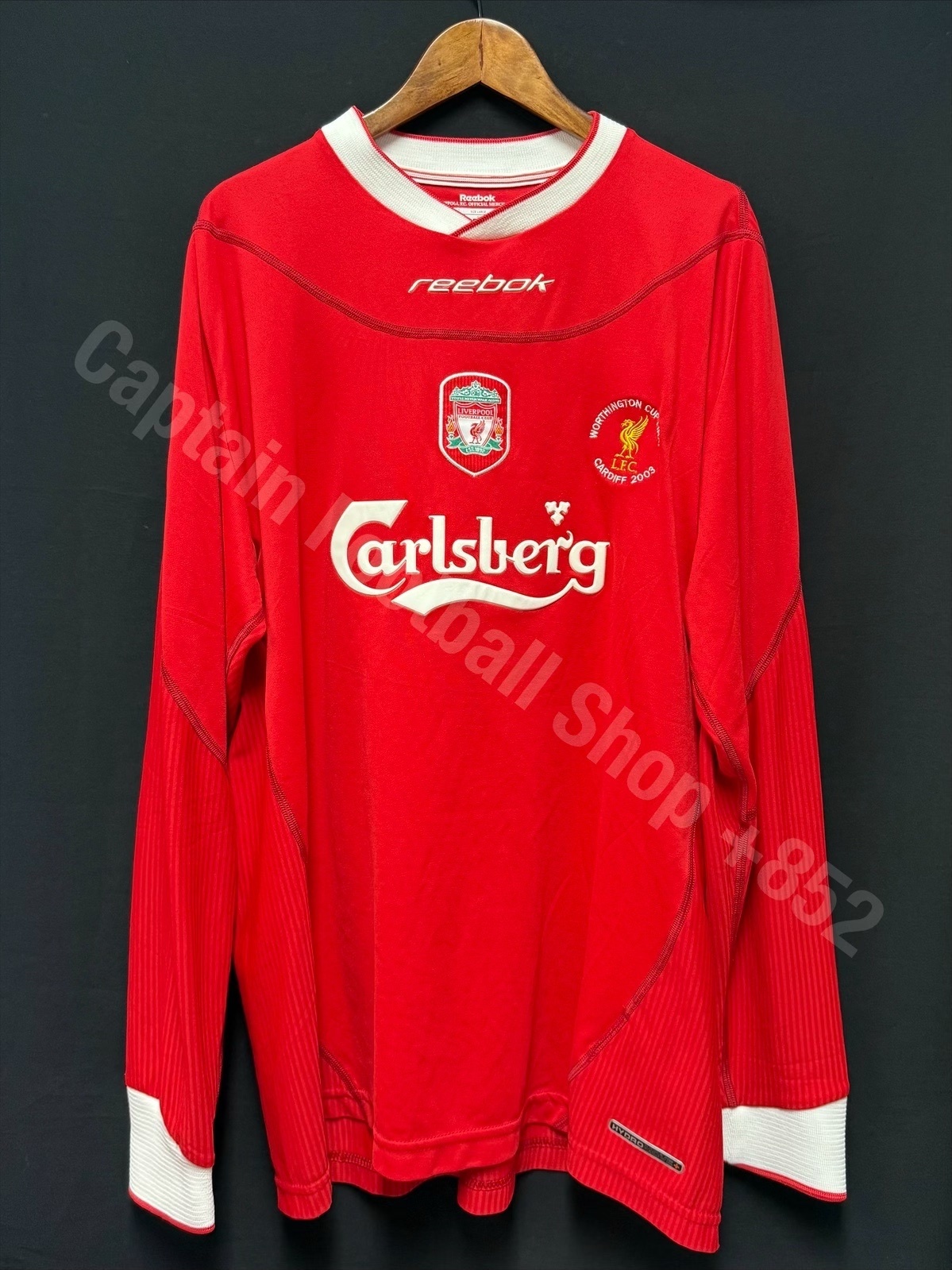 Liverpool 2002-2003 Worthington Cup Final Reebok L/S Home Shirt #17 GERRARD