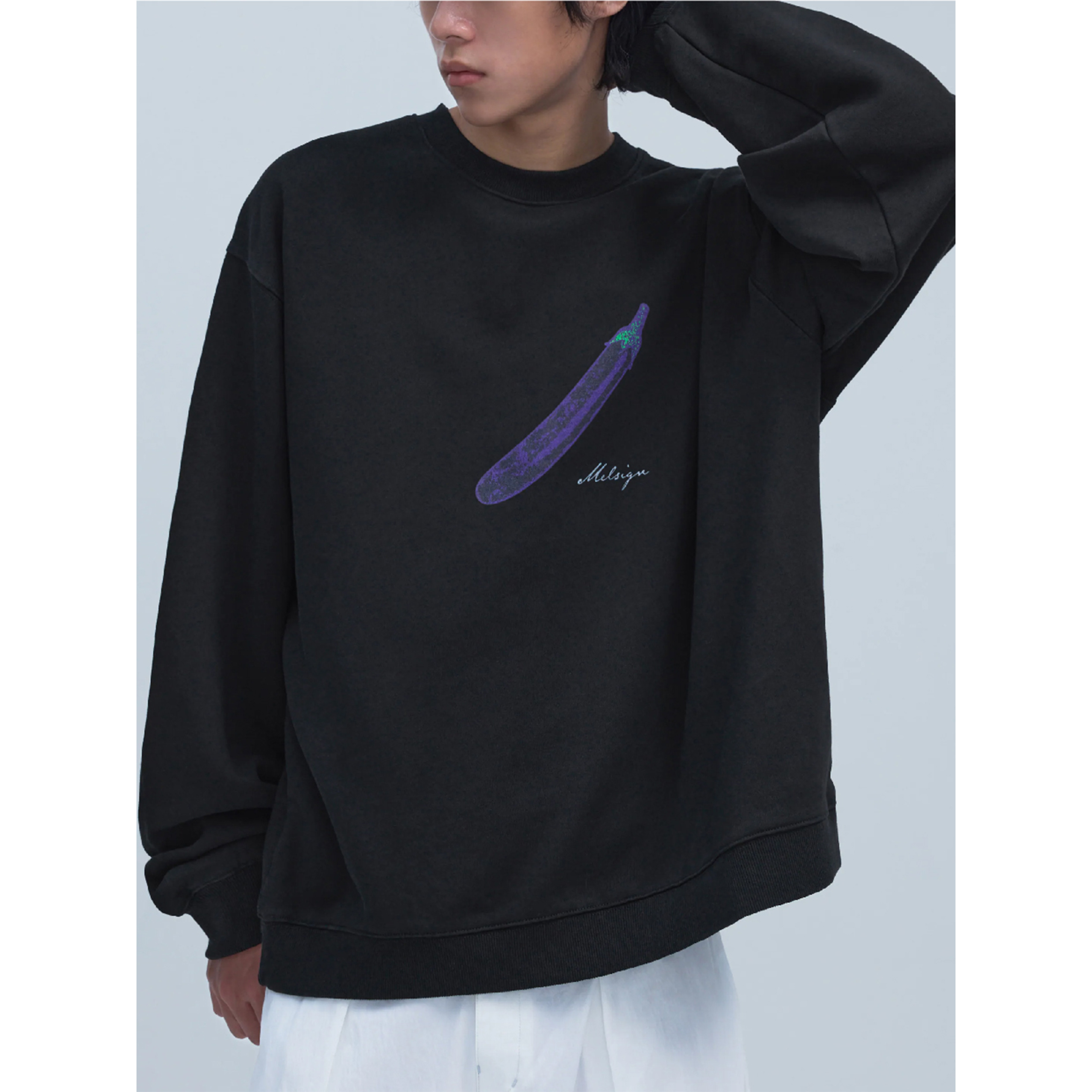MELSIGN Eggplant Veggie Sweater 茄子大學Tee