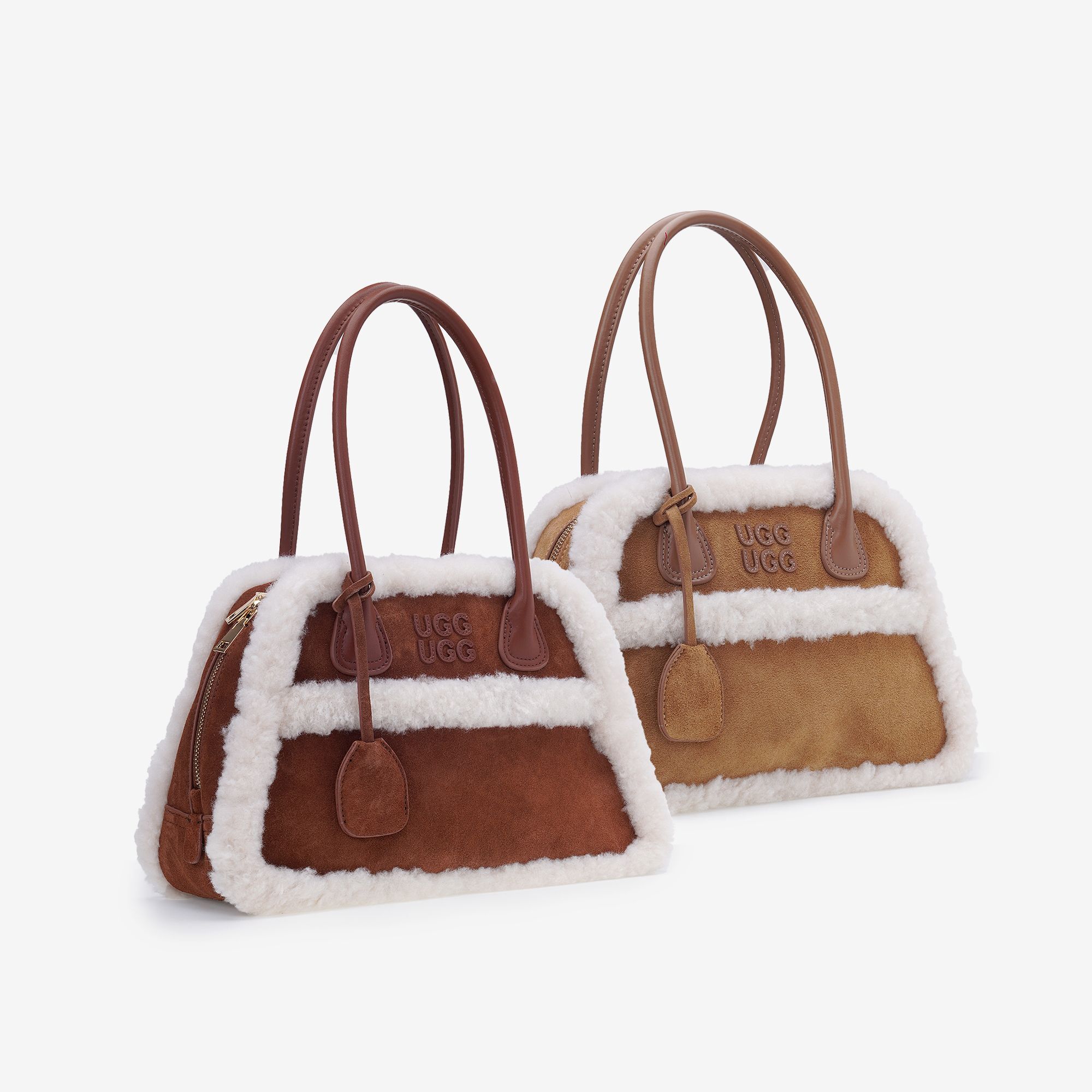 UGG 26AW Ozlana Logo Shearling Baguette Bag