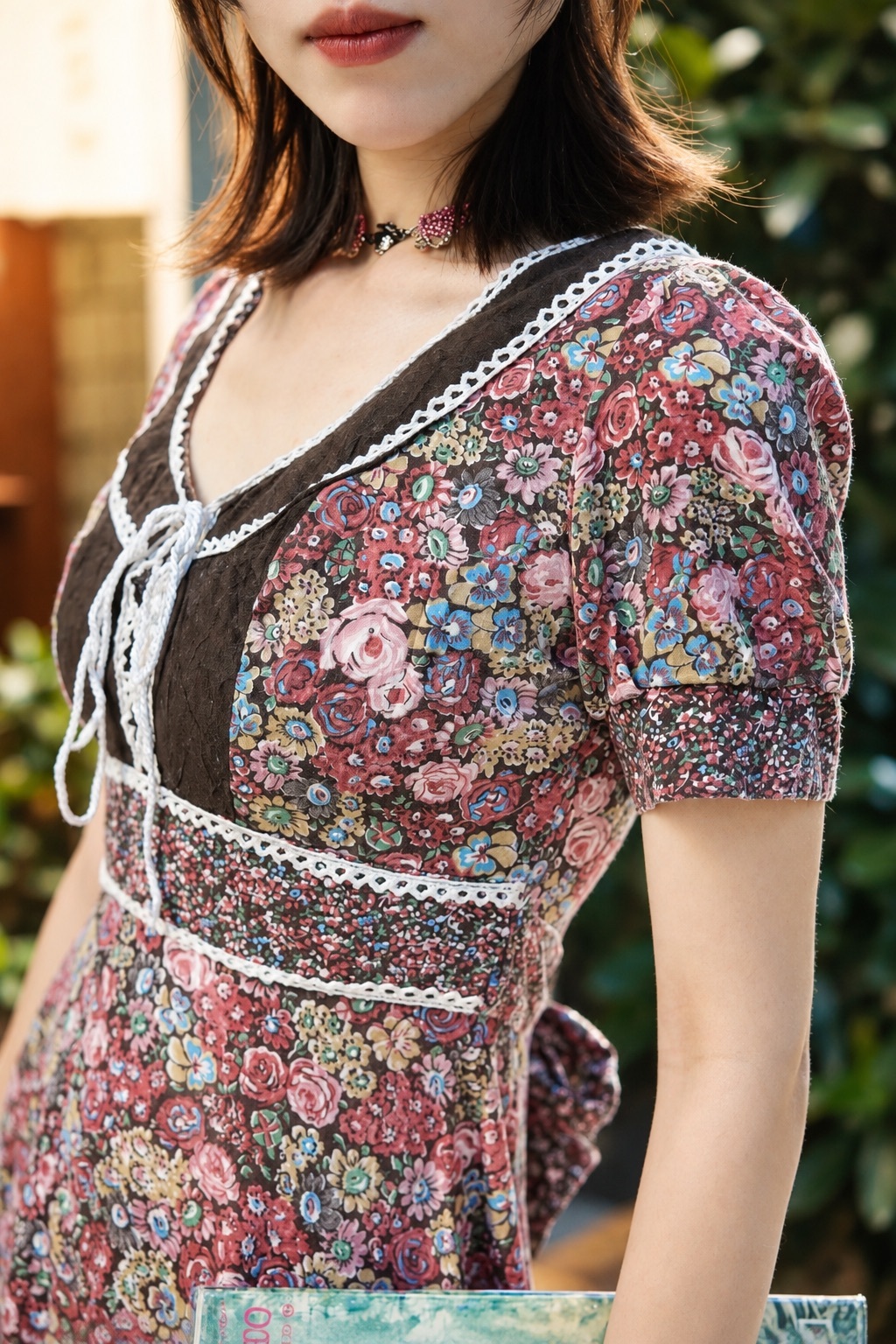 Vintage 70s Floral Dress 70年代玫紅碎花草原風古著洋裝