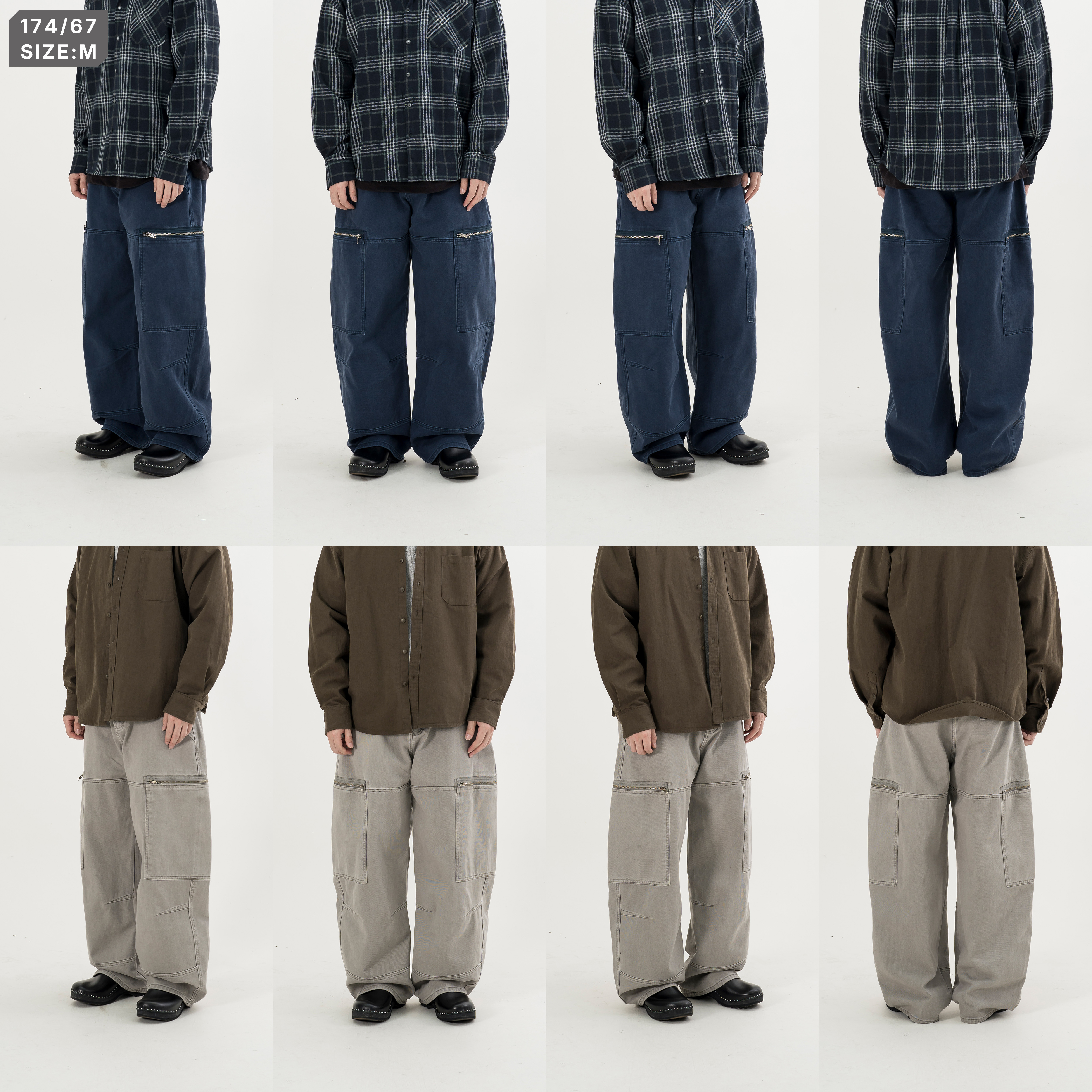 Washed Cargo Curved Pants 水洗 雙口袋 彎刀長褲 [B-2681]