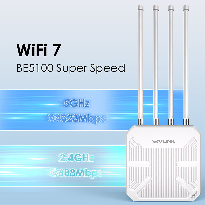 Wavlink WL-WN573HBE2 WiFi 7 BE5100 戶外防水路由器