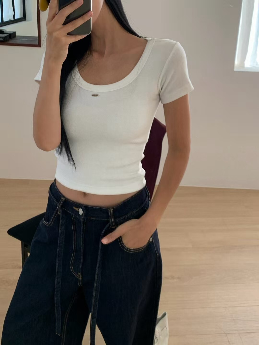 小標內磨毛短袖T