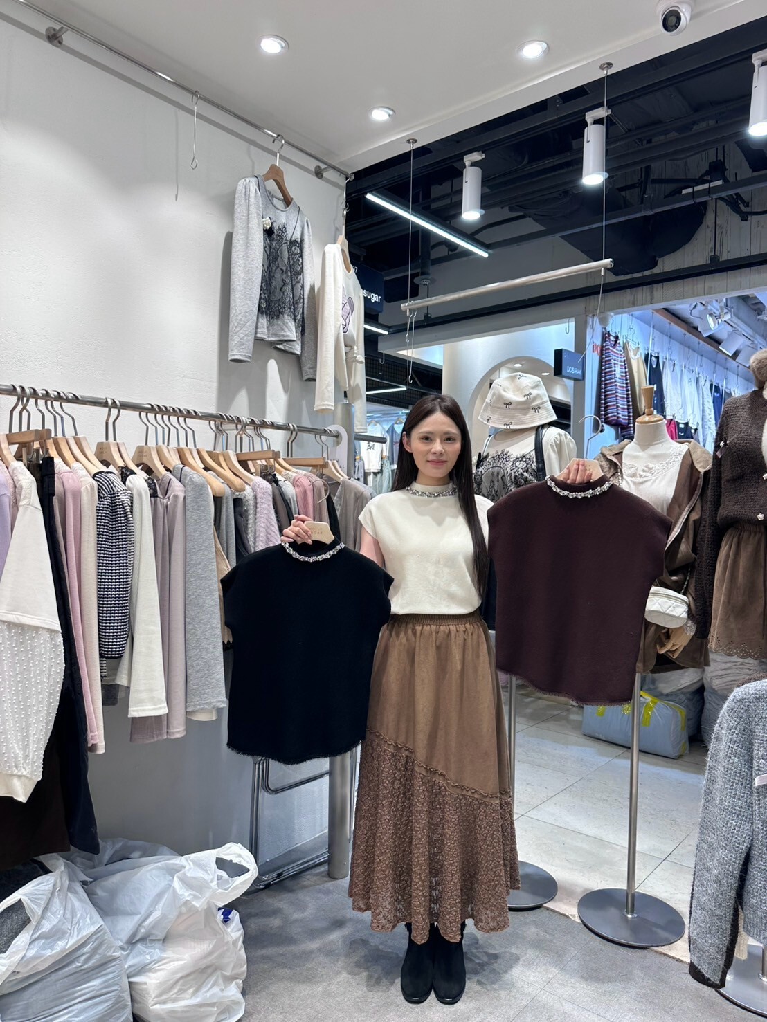 HS7223 水鑽針織無袖背心