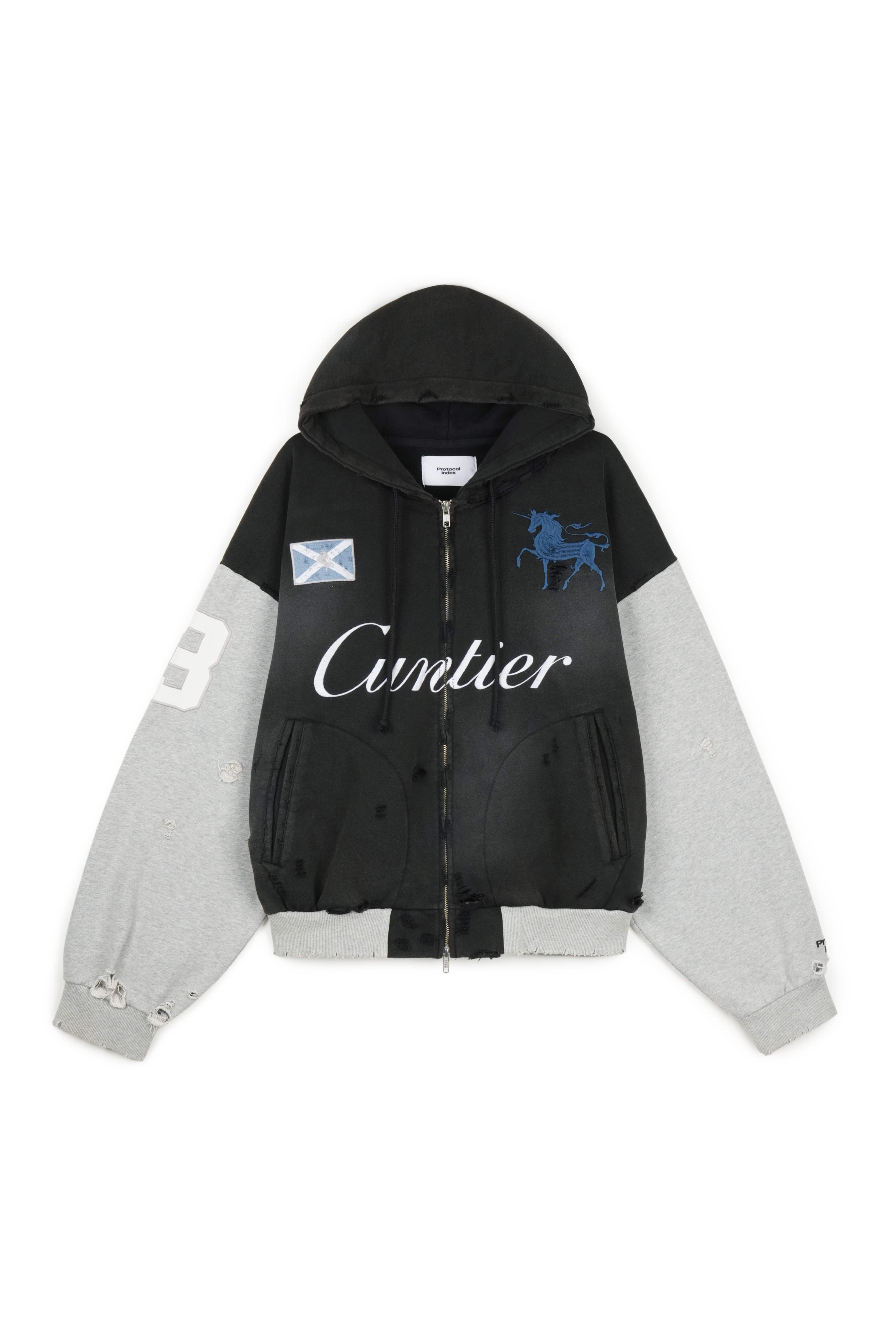 Protocol Index｜Cuntier Zip Hoodie (Black)