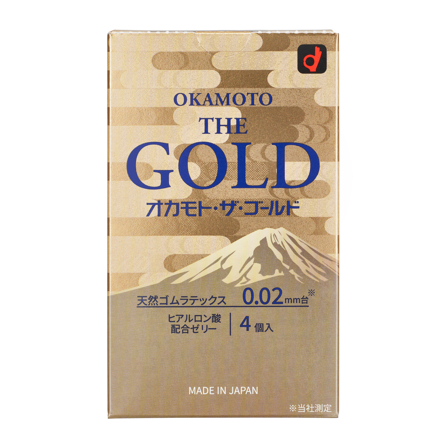 [Okamoto] THE GOLD 0.02mm Natural Rubber Condom | 7x Hyaluronic Acid Lube (4 Pack)