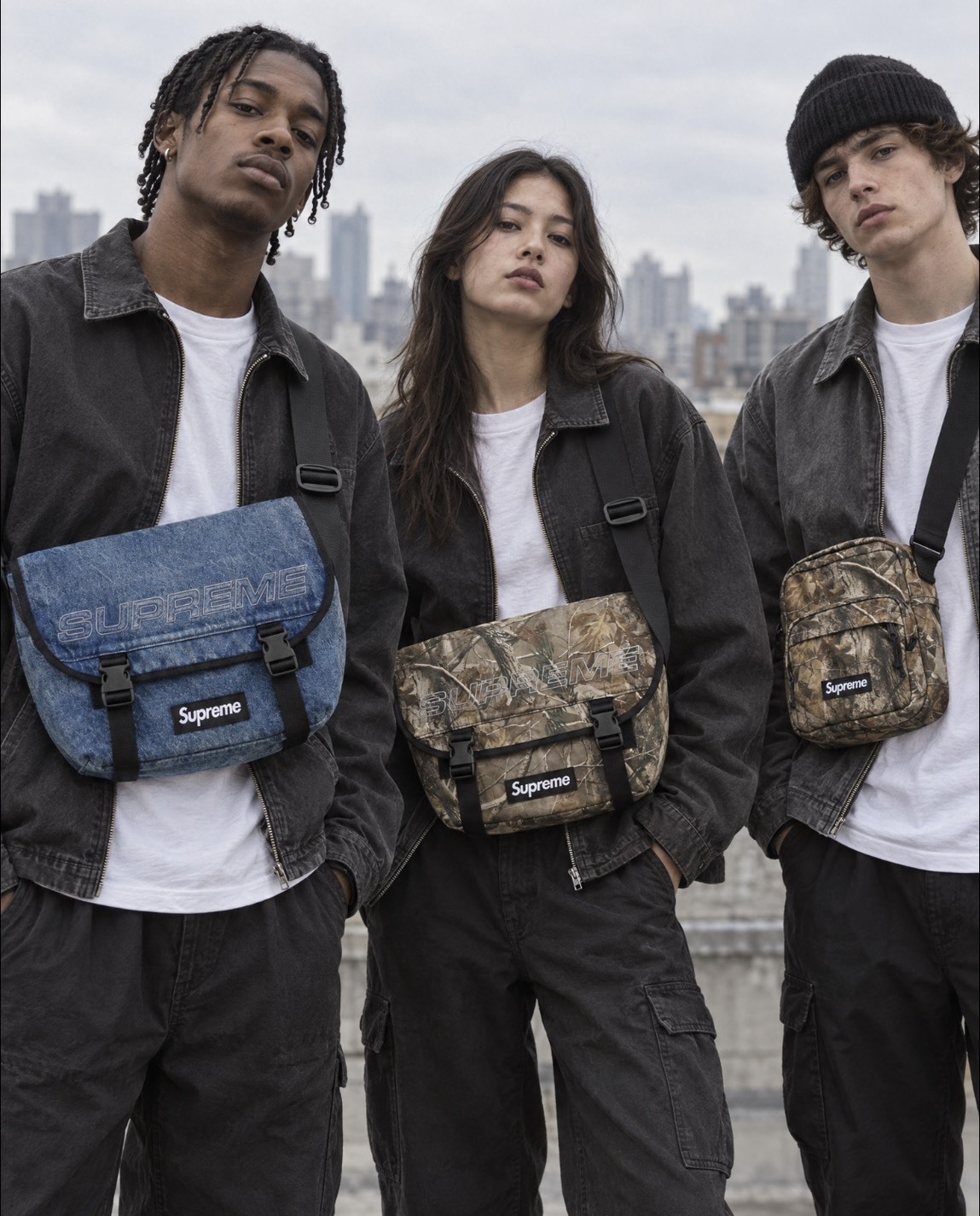 【APAIR】現貨優惠 SUPREME 25FW 丹寧 落葉 單肩包 郵差包