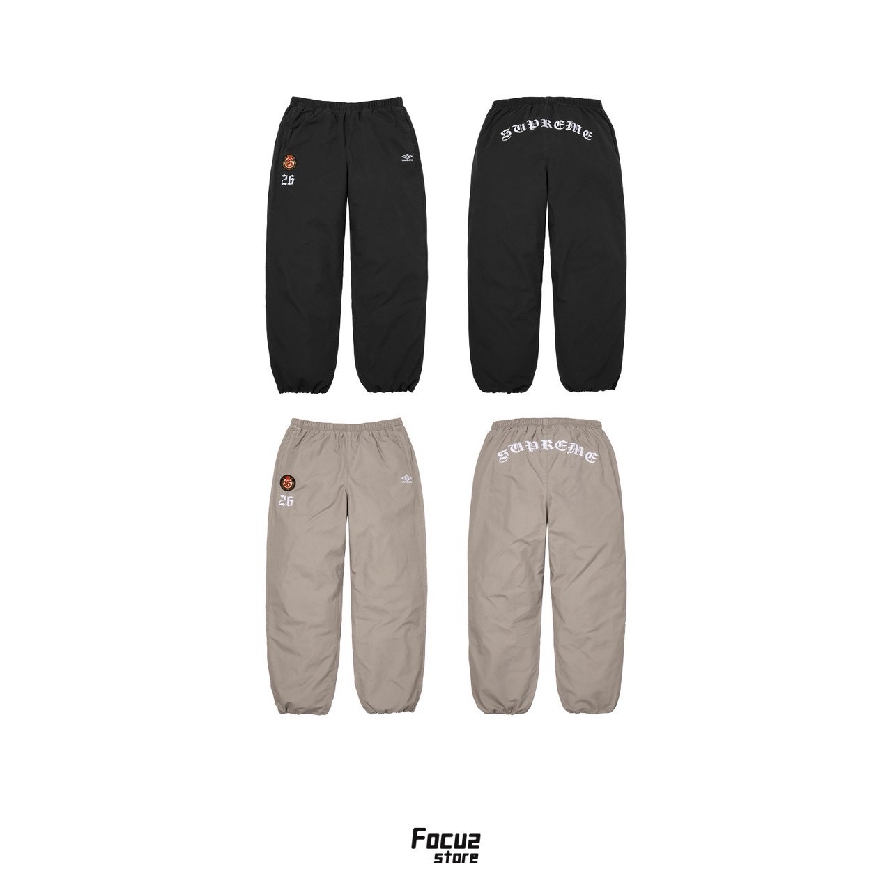 【Focus Store】現貨秒發 Supreme FW26 Week7 x Umbro Cotton Ripstop Track Pant 兩色