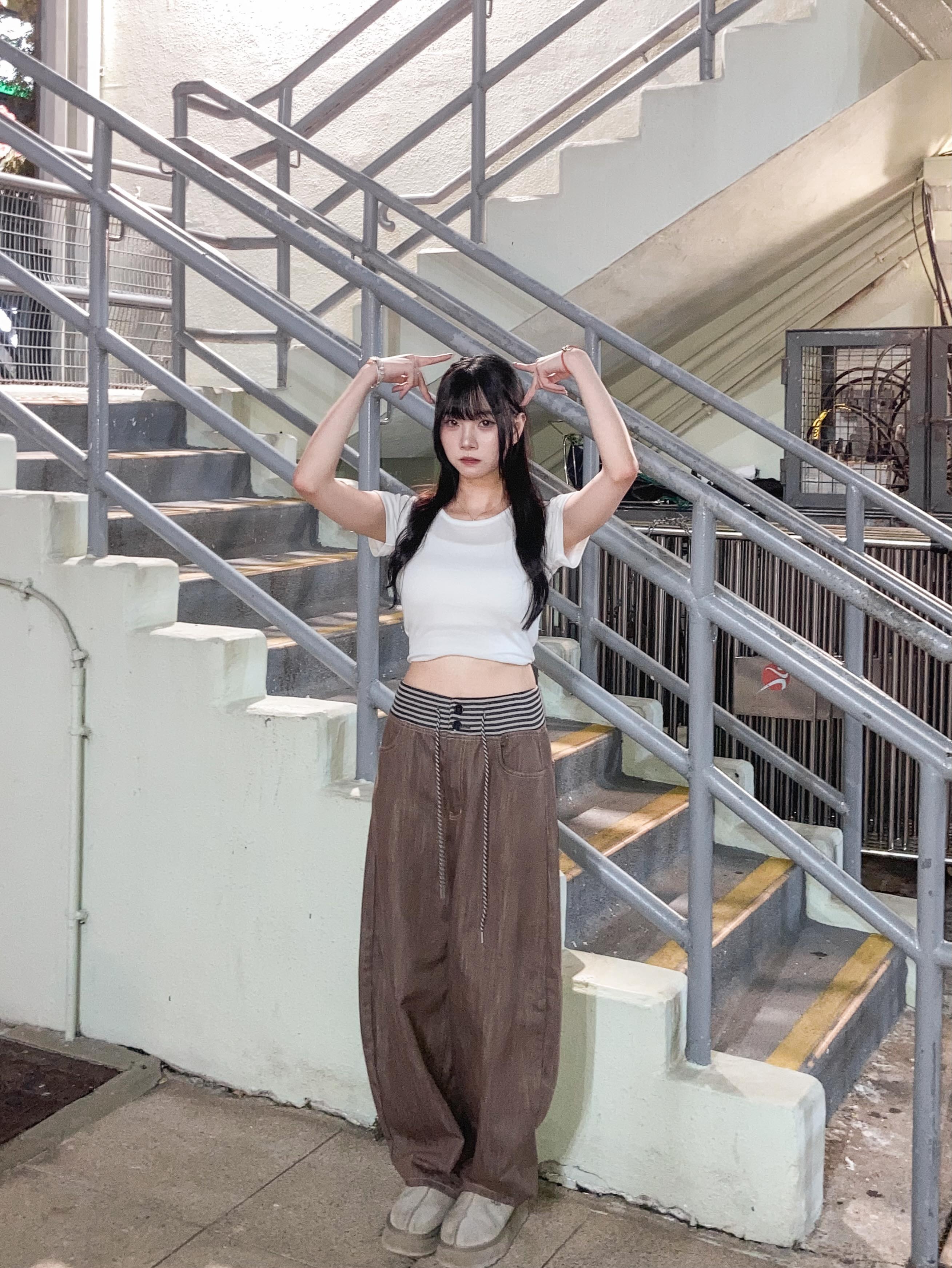 【網站限定優惠】Striped Waistband彎刀褲