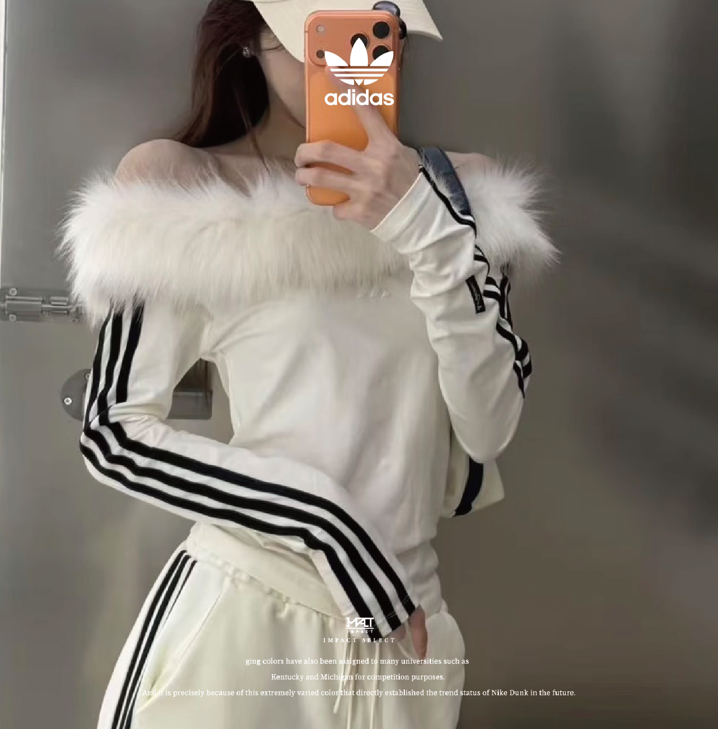 Adidas originals Dance FLUFFY 海外限定 小心機純慾風 可拆式 平口毛領上衣  LF4482