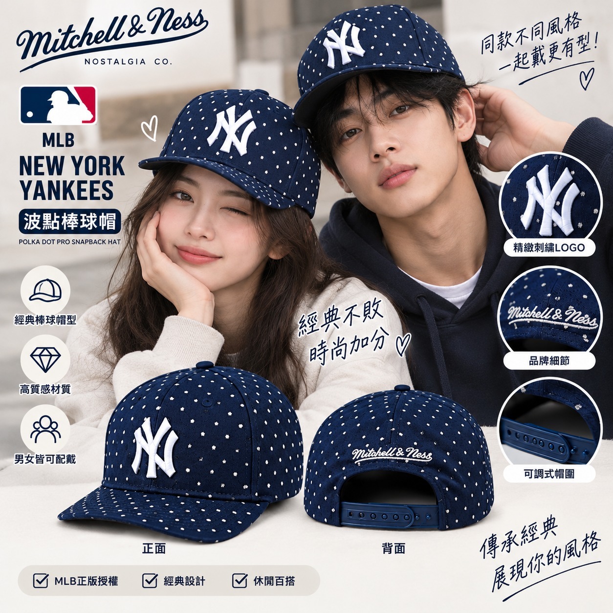 【預購】Mitchell & Ness MLB New York Yankees N100932 男女同款帽