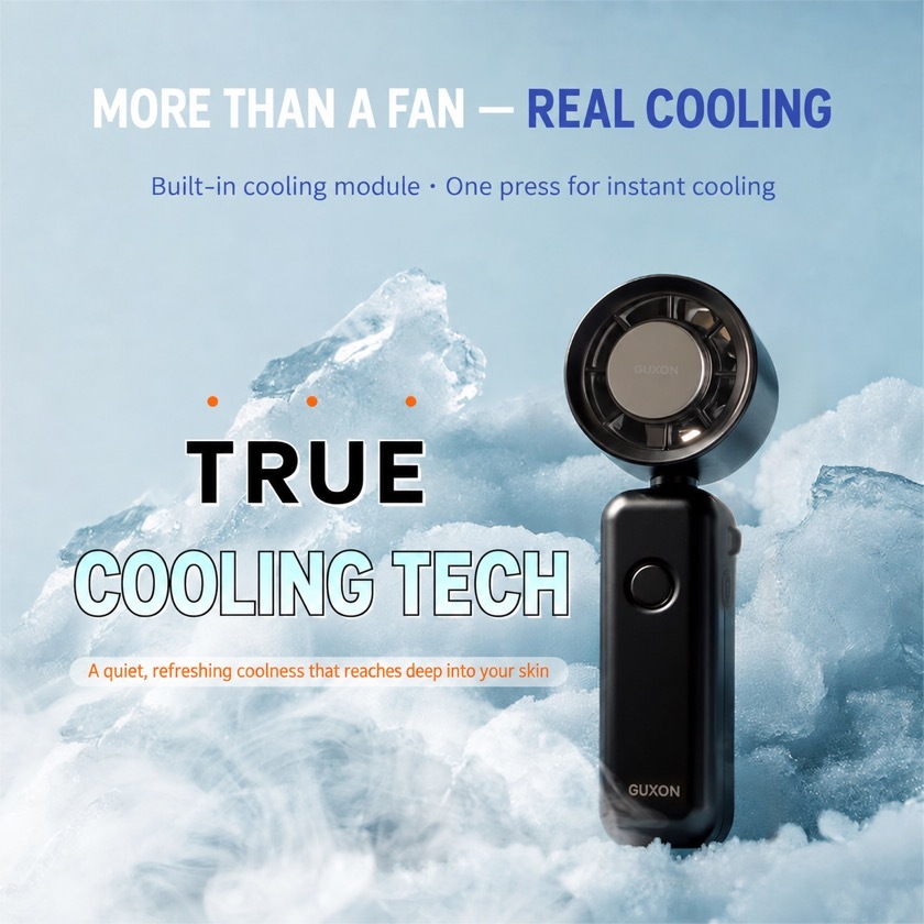 GUXON Ice Fan handheld fan, real cooling