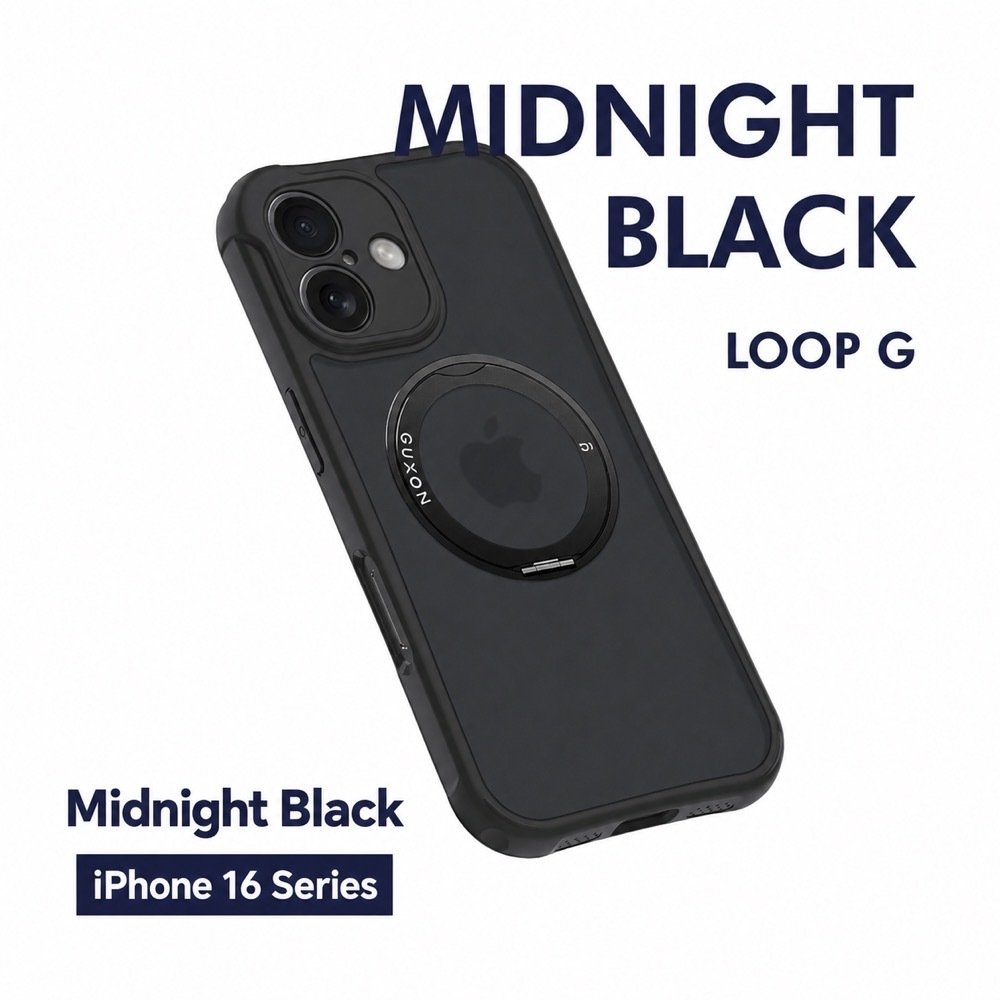 Midnight Black LOOP G case for the iPhone 16 series