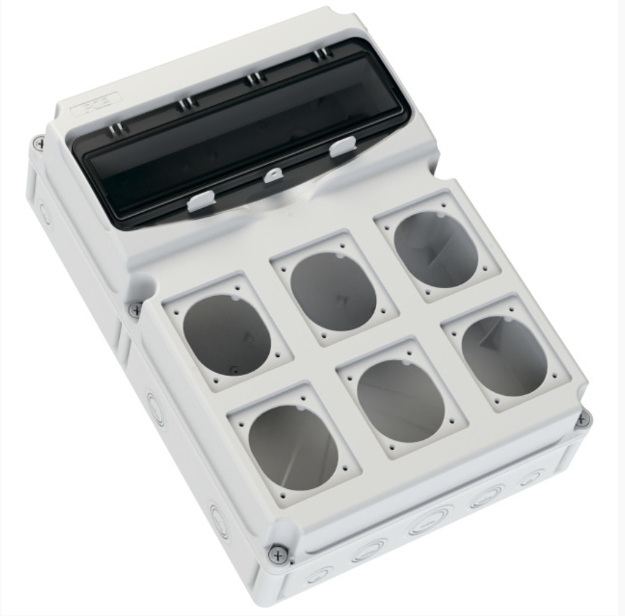 Q123 "PCE" M-BOX 16-S6防水膠殼配件箱（15851606）16個單相MCB位 40A四線水氣掣 32A三相MCB x1 16A三相MCB x1 16A單相MCB x4