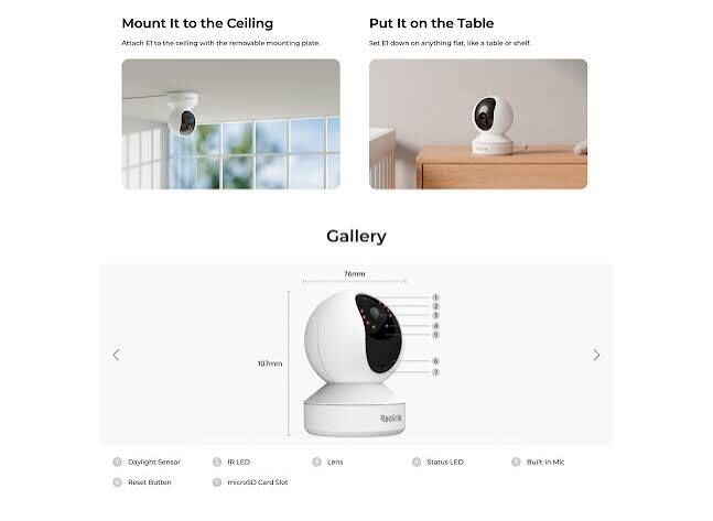 Reolink E1 4MP 雲台式智能家居 Wi-Fi 網絡攝影機