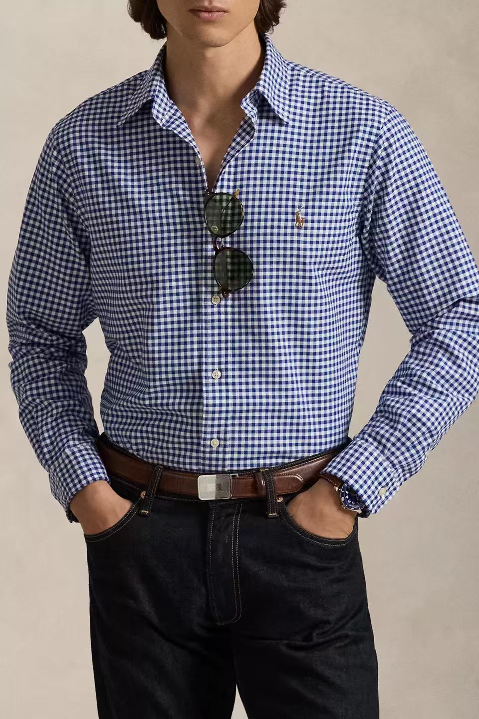 【預購】Polo Ralph Lauren N101006 男裝長袖格仔襯衫 (藍色)