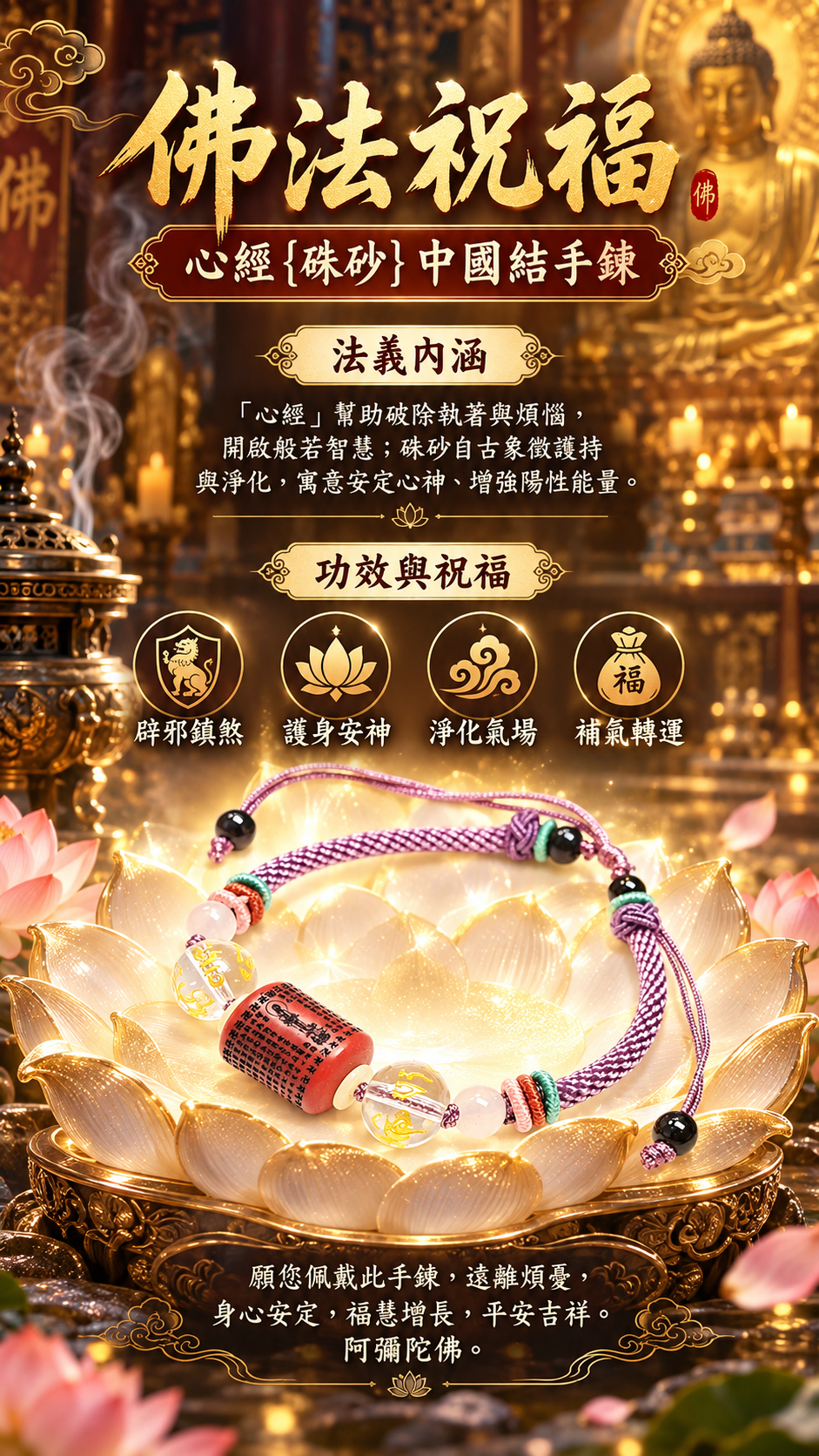 心經{硃砂}中國結手鍊【十方】151811