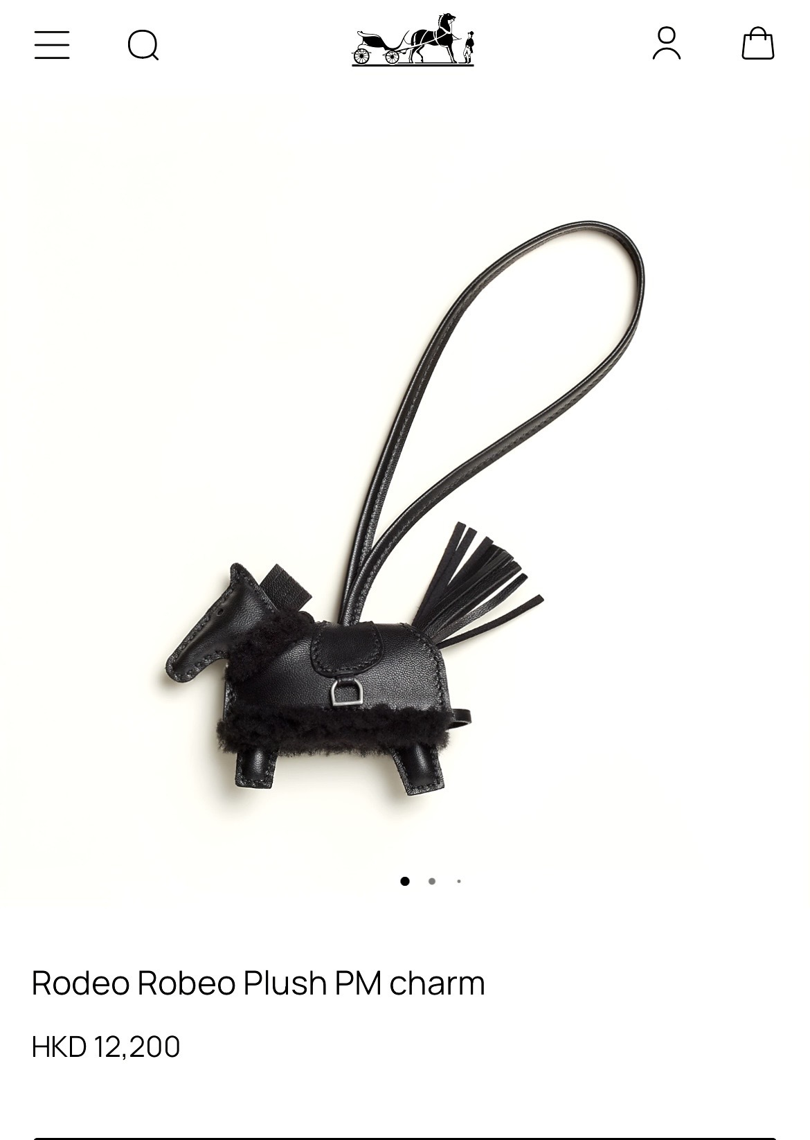 全新HERMES RODEO ROBEO PLUSH PM CHARM 黑色 H087387CCAA #穿衣馬仔 #著衫馬仔 #BRAND NEW #香榭站正品