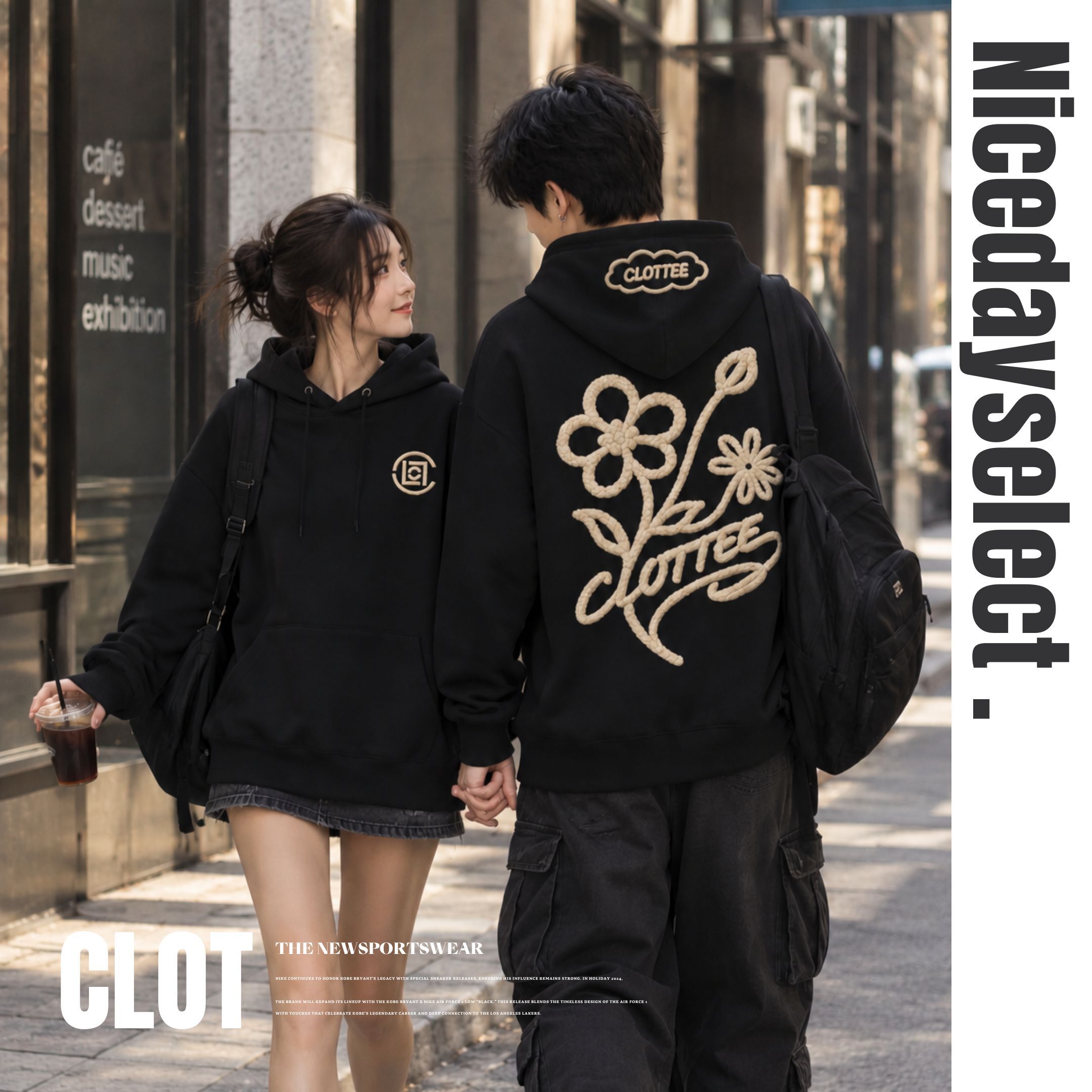 NICEDAY 服飾 代購 CLOT x CLOTEE 秋冬 連帽 帽T 長袖 帽踢 花卉 刺繡 防寒 冬天 EL2630120G130044-P1