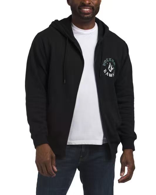 【預購】VOLCOM N101014 男裝拉鏈連帽外套 (黑色)