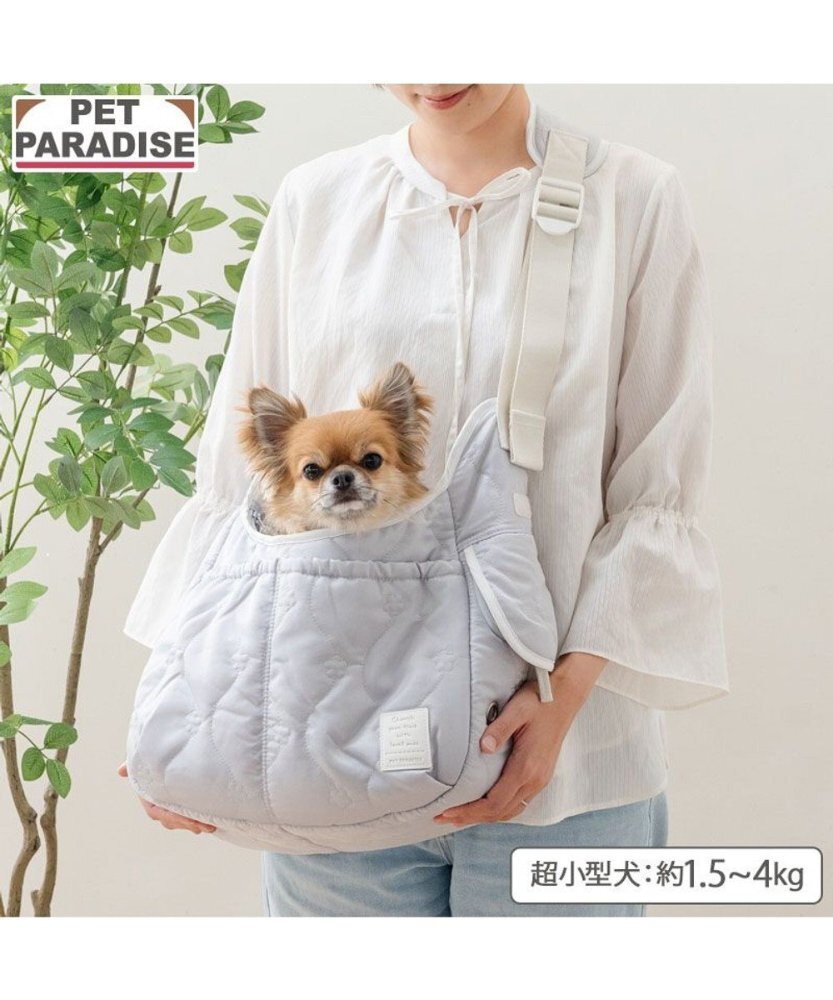 【Pet Paradise】Quilted Shoulder Bag Grey <752-43278>