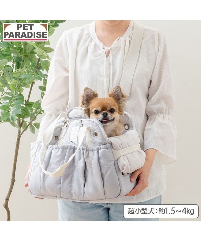 【Pet Paradise】Quilted Carry Bag Grey <752-43280>
