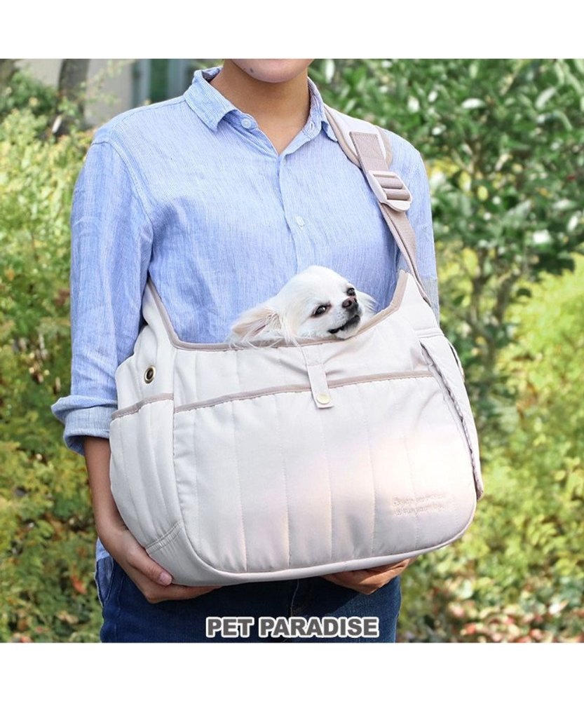 【Pet Paradise】Quilted Sling Bag Beige <752-23553>