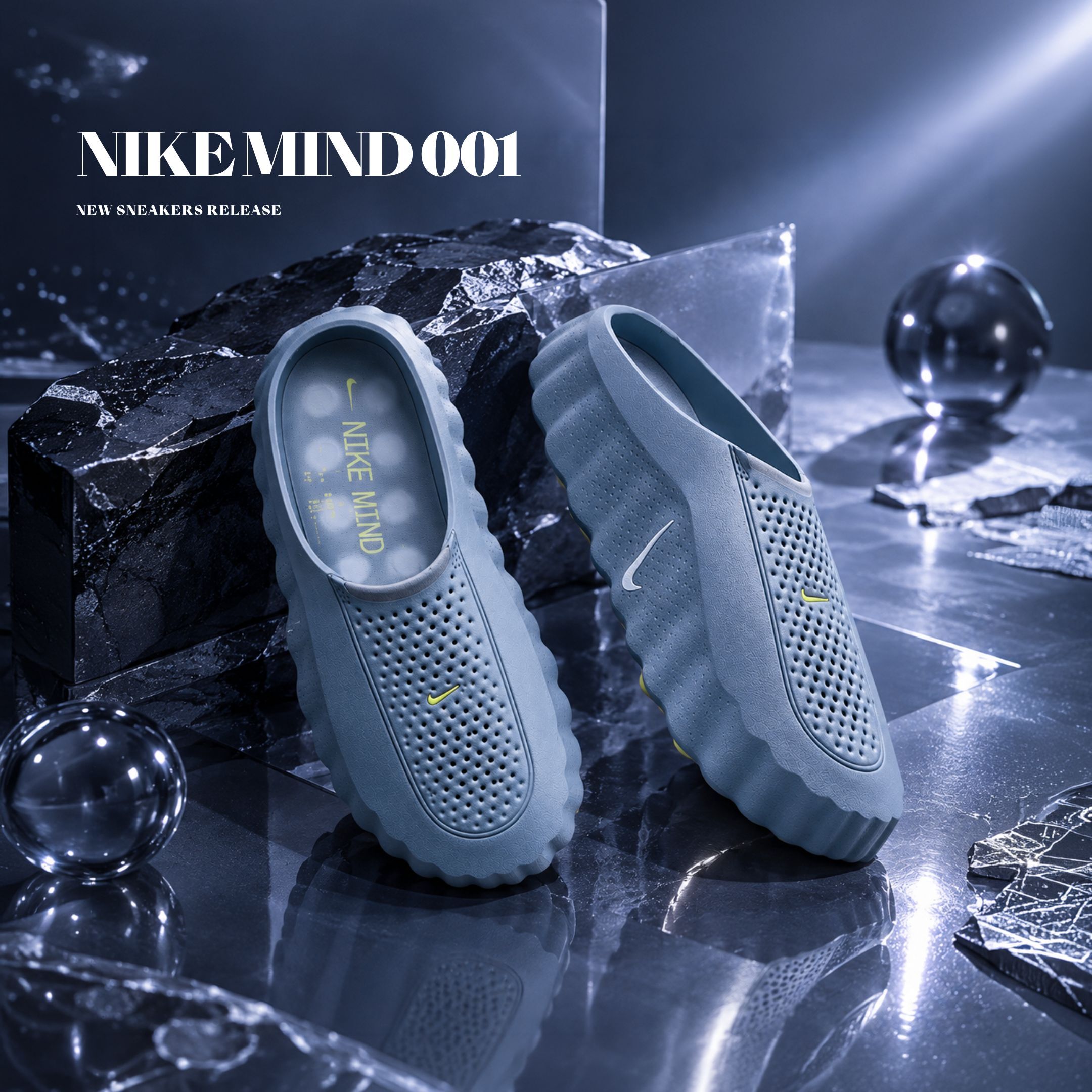 NICEDAY 代購 Nike Mind 001 拖鞋 按摩 藍 工裝藍 藍色 HQ4307-401