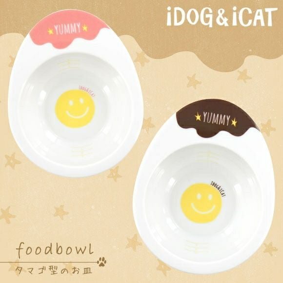 【iDog & iCat】蛋形食碗 - 笑臉蛋 《日本製》