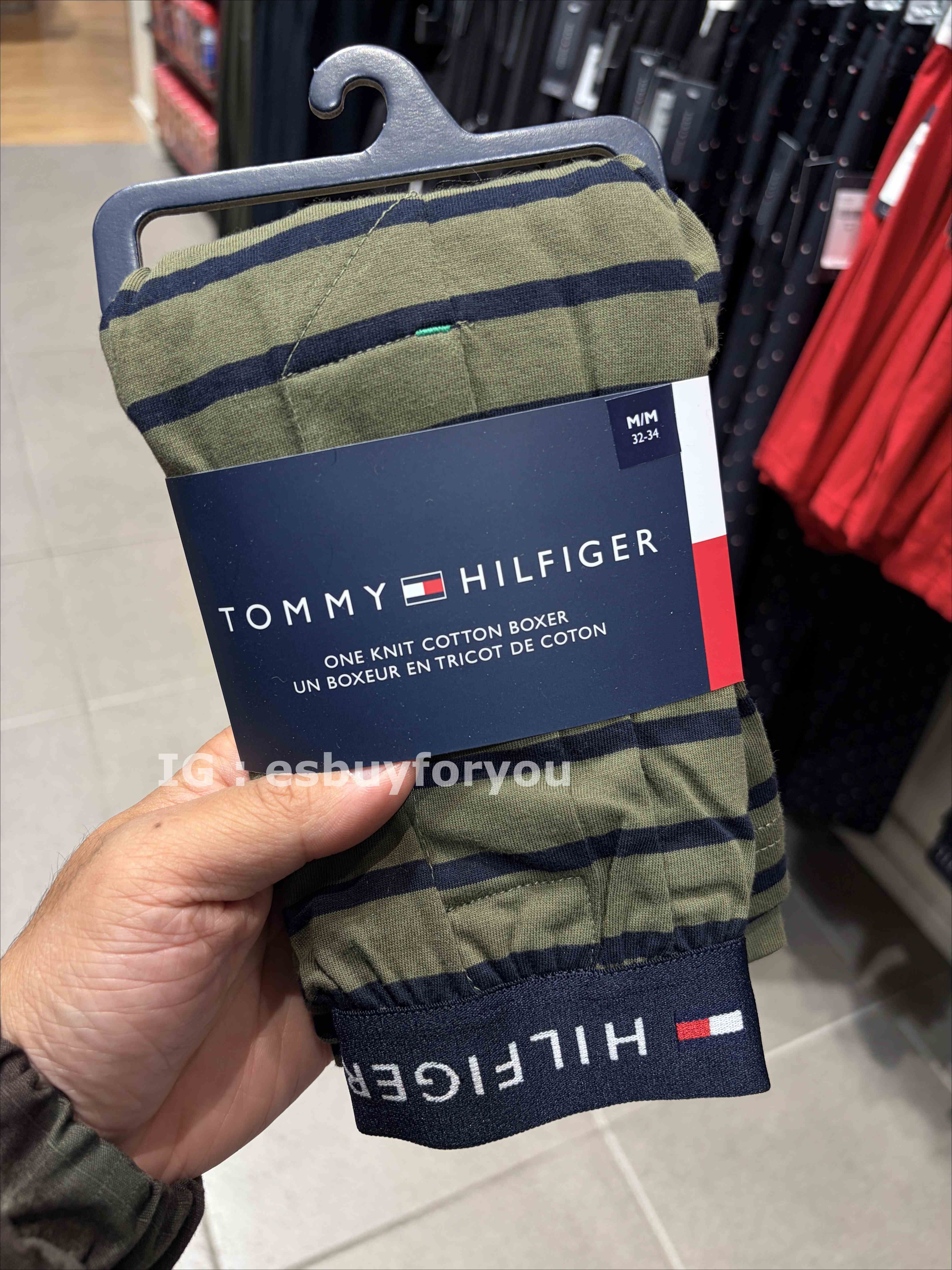 TOMMY 男大人 棉質橫條紋 平口 四角褲