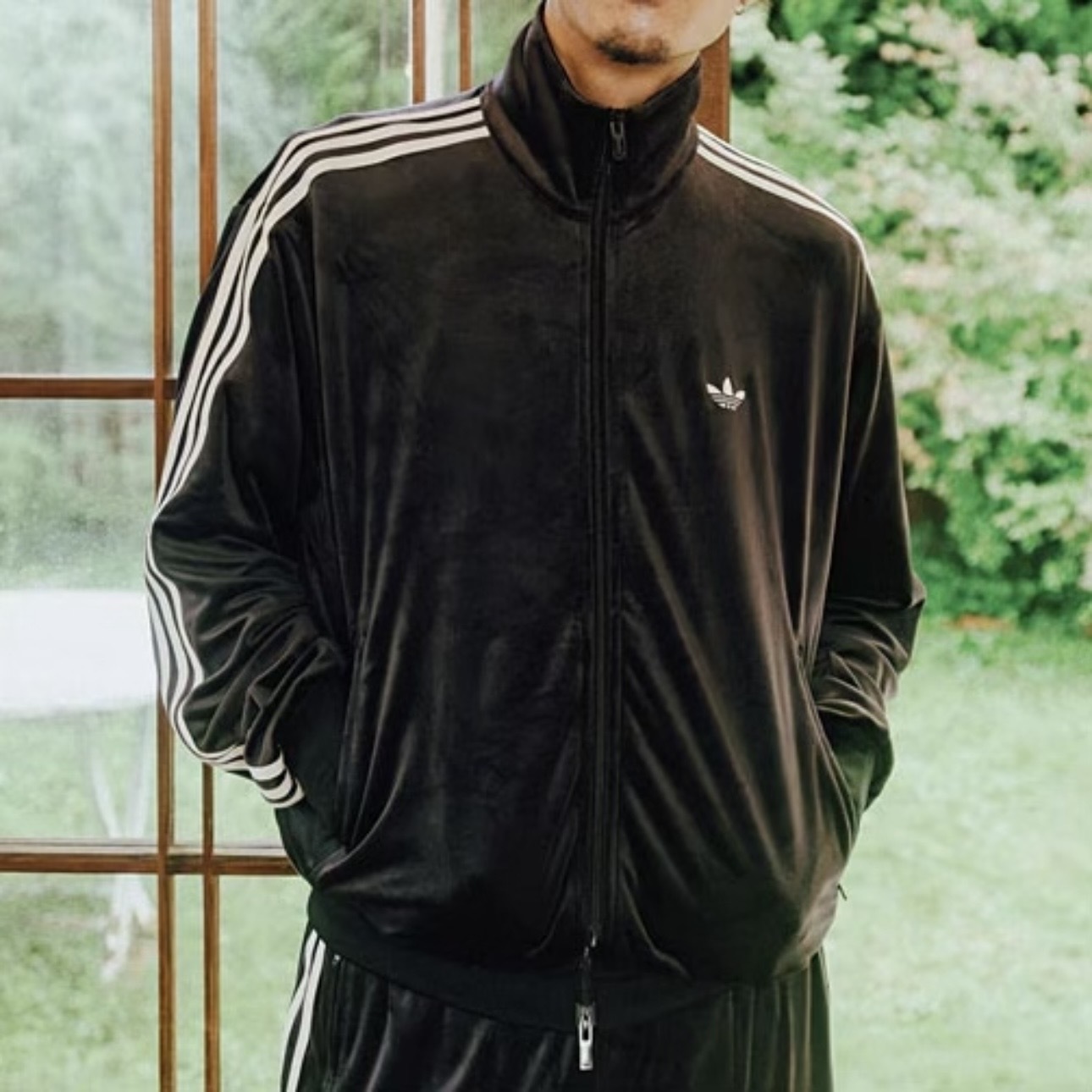 ADIDAS ORIGINALS 黑 天鵝絨 絲絨 FIREBIRD VELOUR TRACK TOP 外套 中性 LC8070