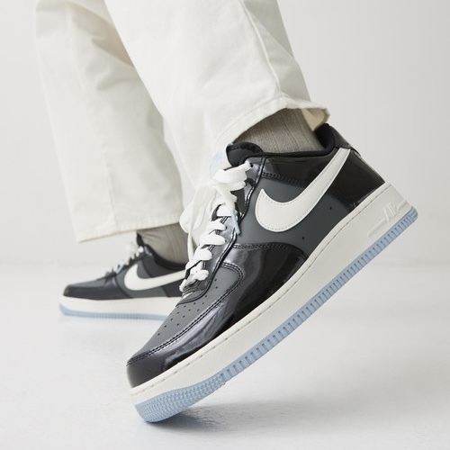 NIKE AIR FORCE 1 '07 黑 漆皮 黑灰 藍底 空軍 休閒 男鞋 IB7676-001