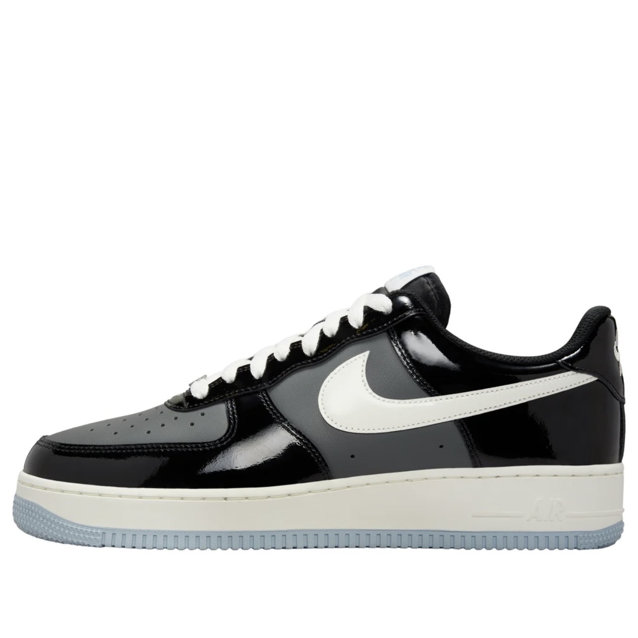 NIKE AIR FORCE 1 '07 黑 漆皮 黑灰 藍底 空軍 休閒 男鞋 IB7676-001