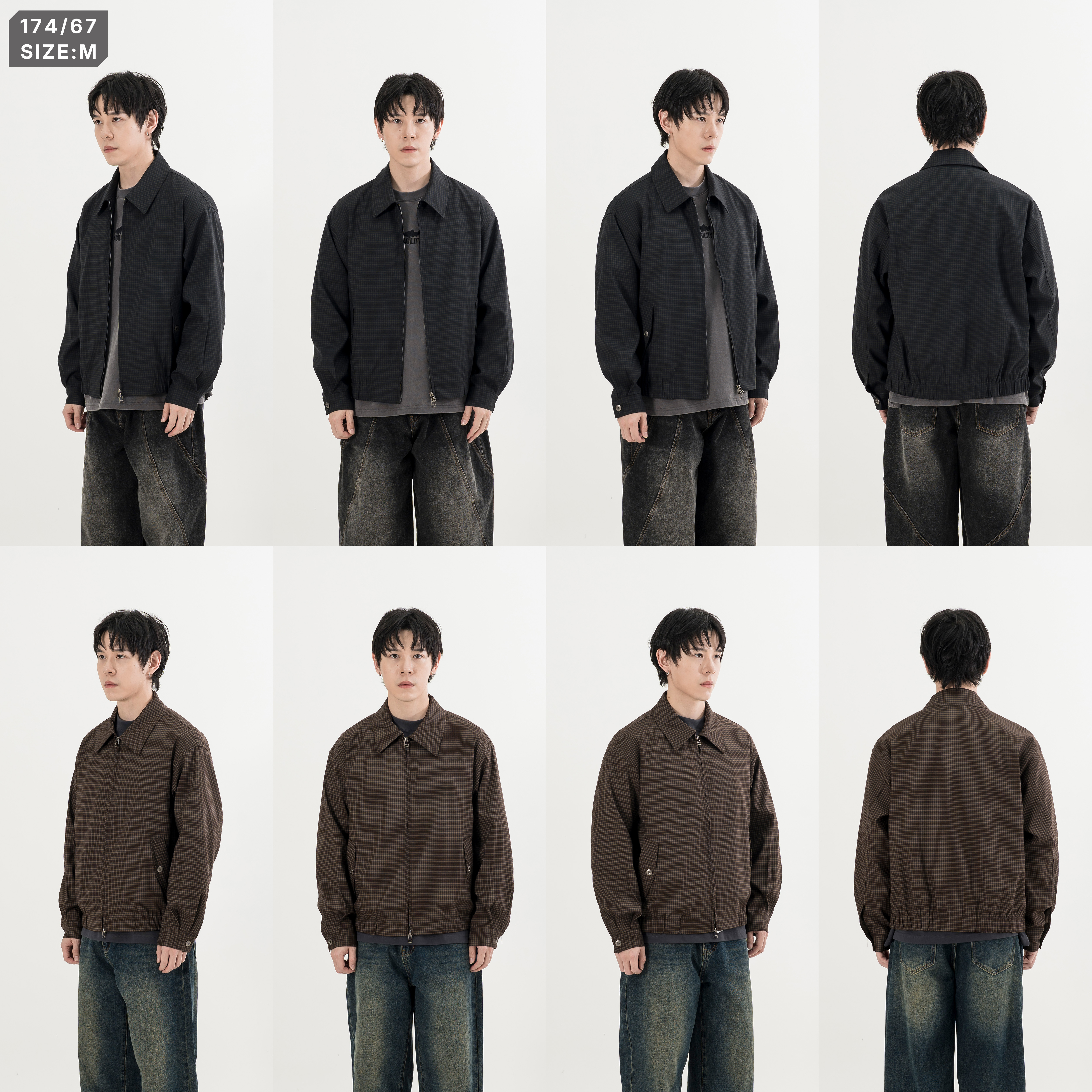 Plaid Harrington Jacket 翻領 格紋 哈靈頓外套 [O-JK129]