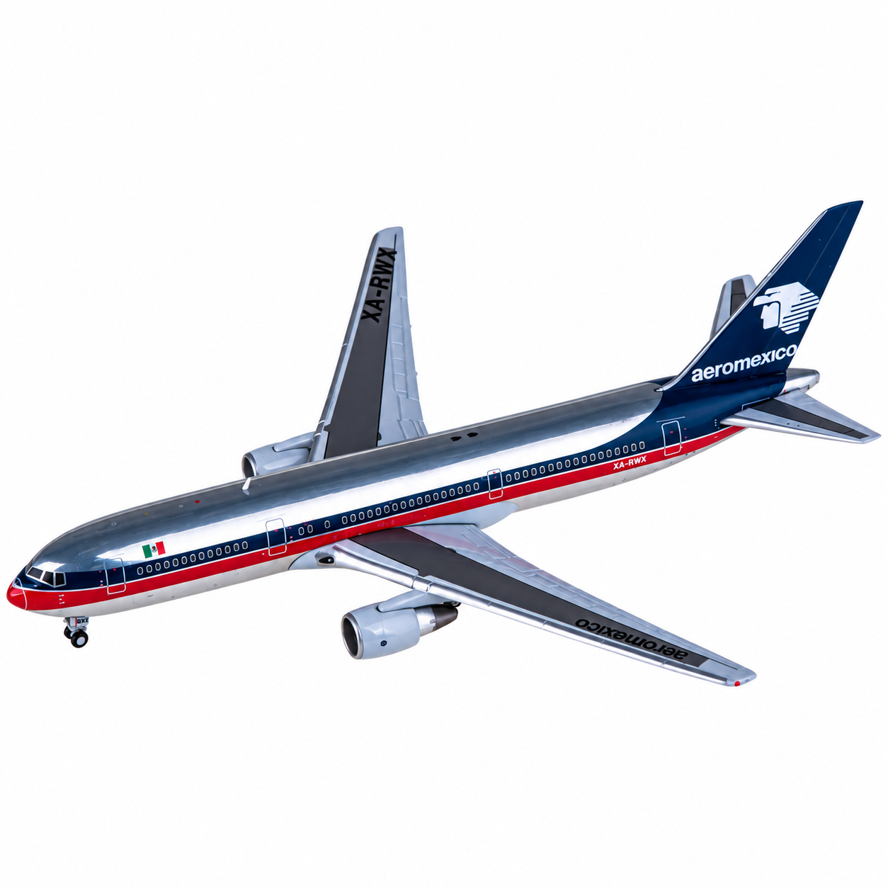 JC wings 1/400 墨西哥航空 波音767-300ER XA-RWX 拋光塗裝