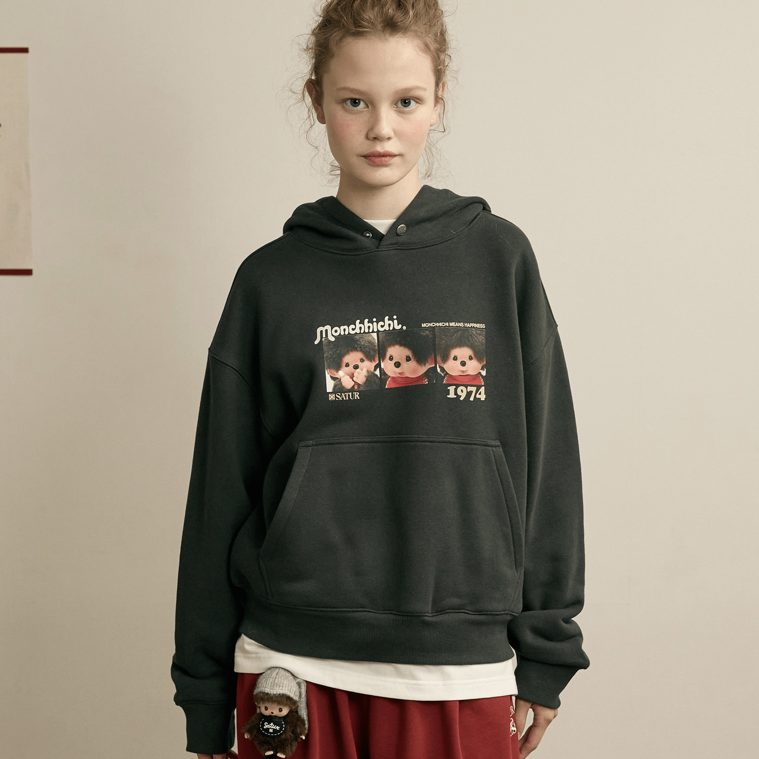 Satur｜SC264UTH01 Satur X Monchhichi Hoodie [2 colors]