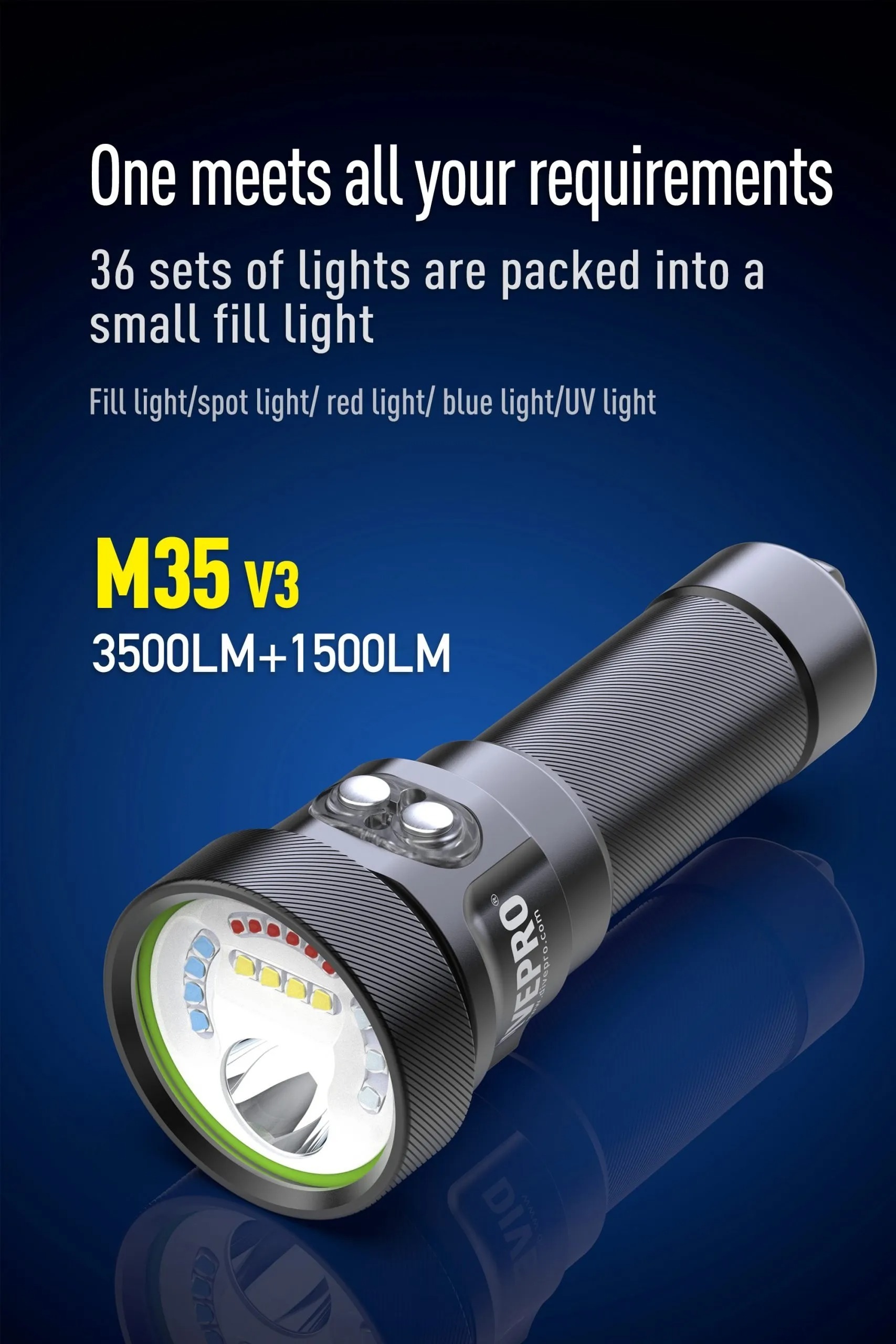 ※DIVEPRO M35-V3 手電筒 3500+1500流明 (保固兩年)