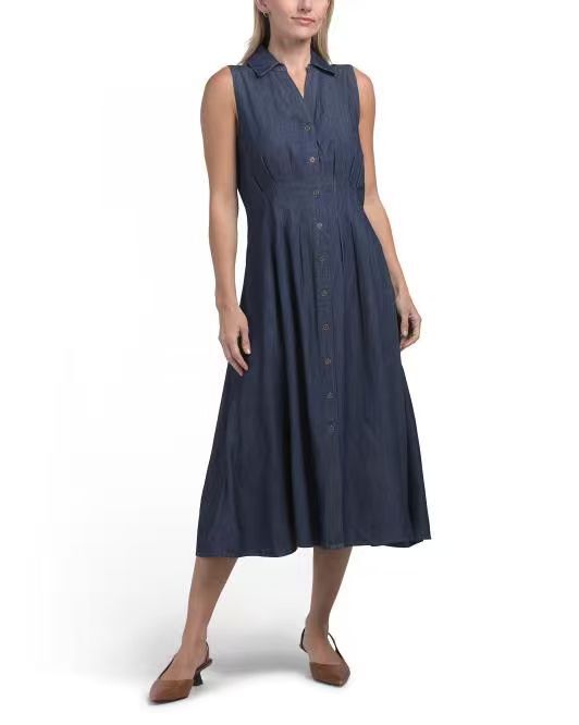 【預購】TOMMY HILFIGER N101030 翻領無袖連身裙 (深藍色)