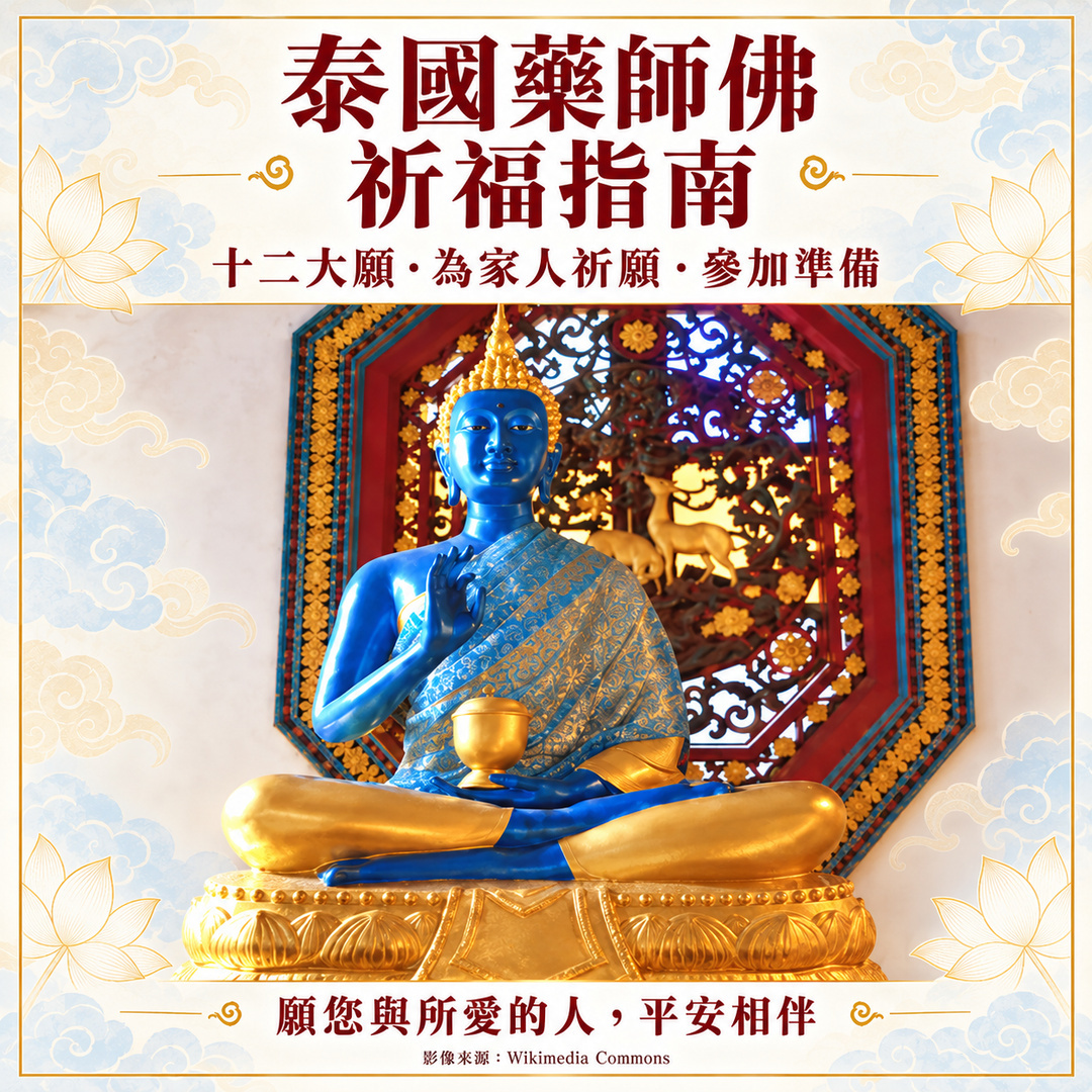 泰國藥師佛祈福指南主圖:十二大願、為家人祈願與參加準備