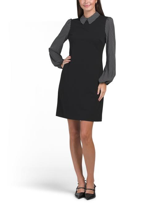 【預購】TOMMY HILFIGER N101033 女裝拼袖連身裙 (黑色)